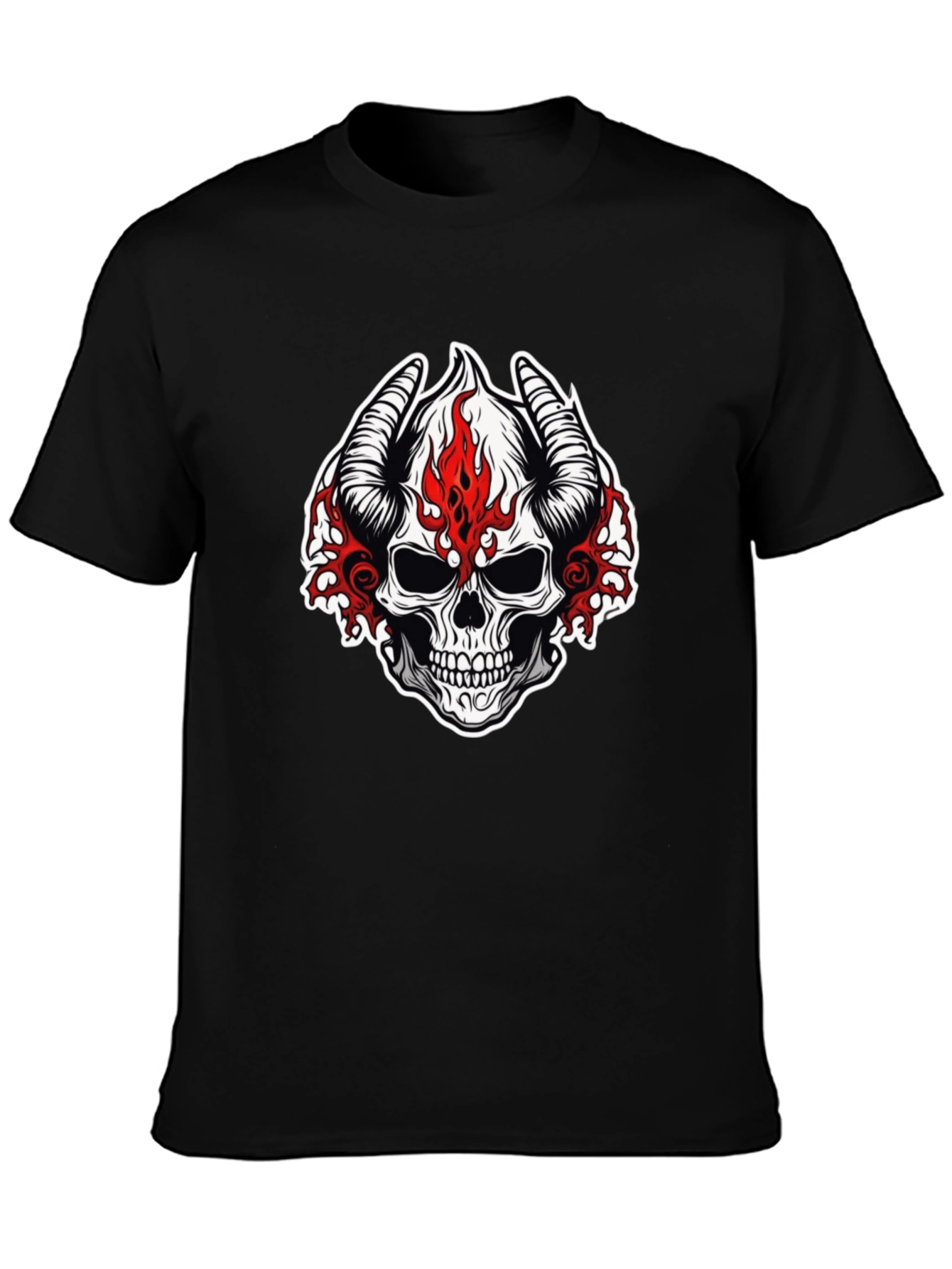 Skull with Horns Graphic T-Shirt