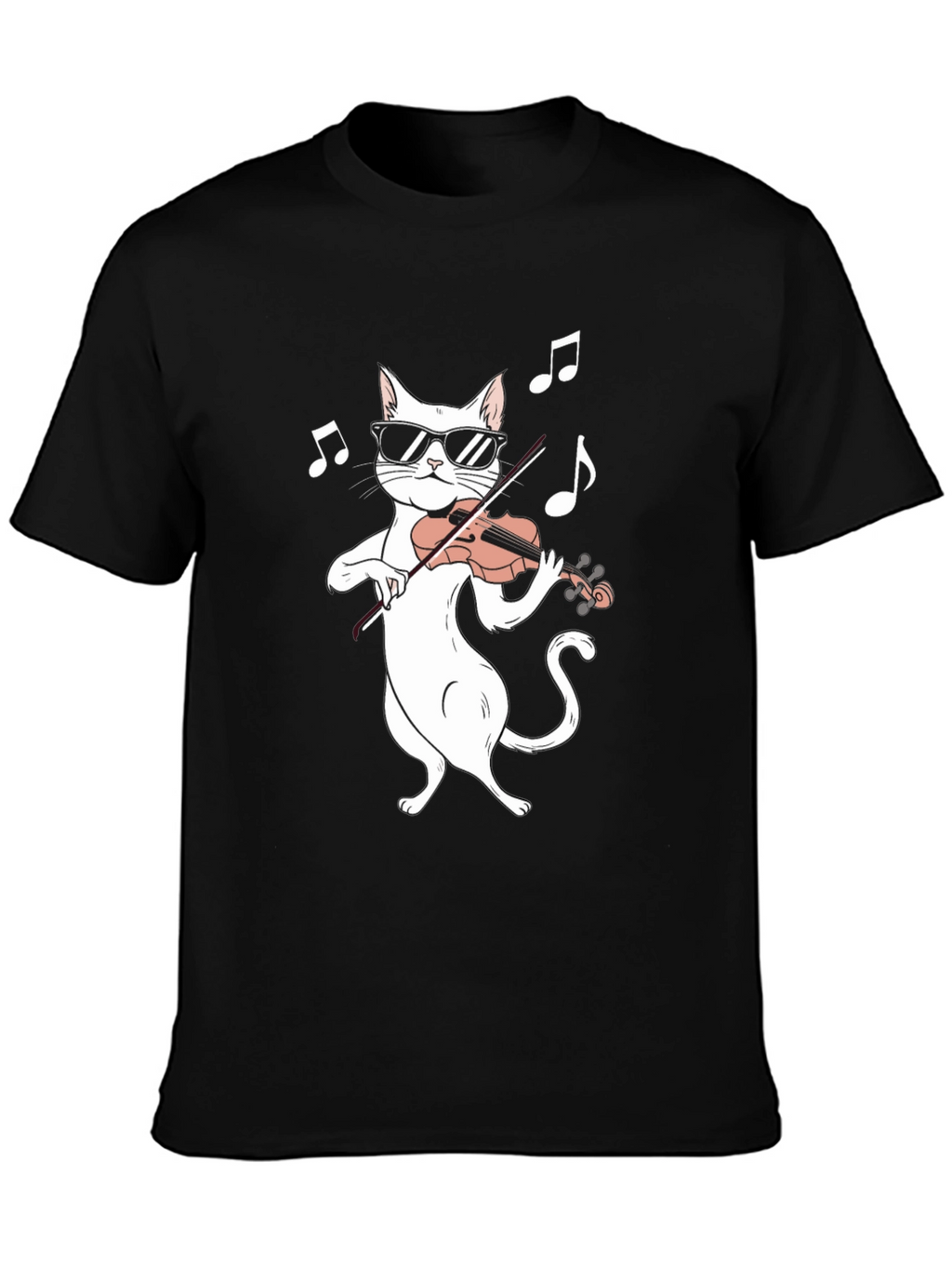 Cool Cat Violinist T-Shirt - Music Lover Tee