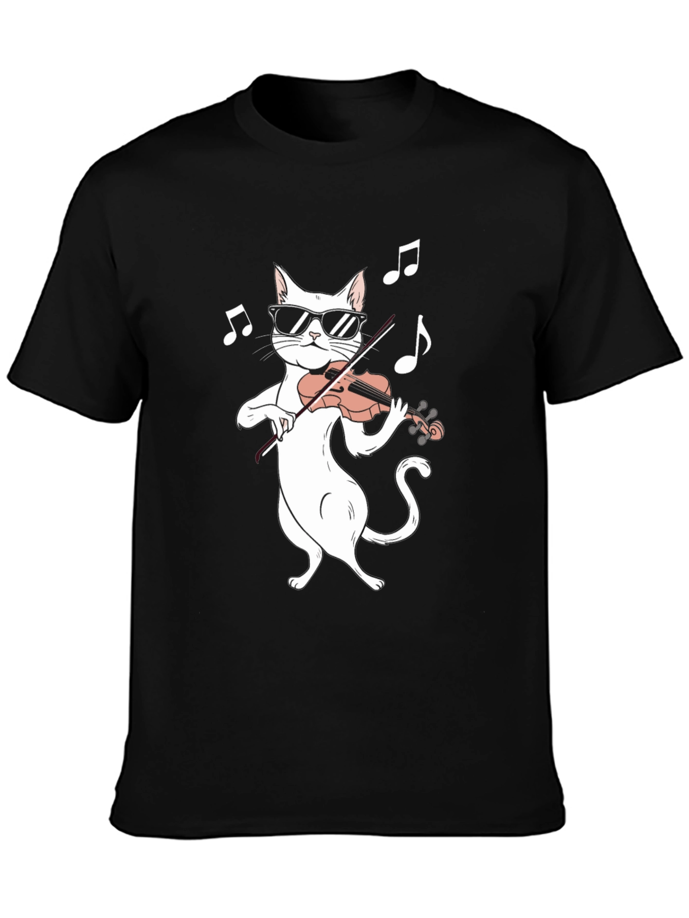 Cool Cat Violinist T-Shirt - Music Lover Tee
