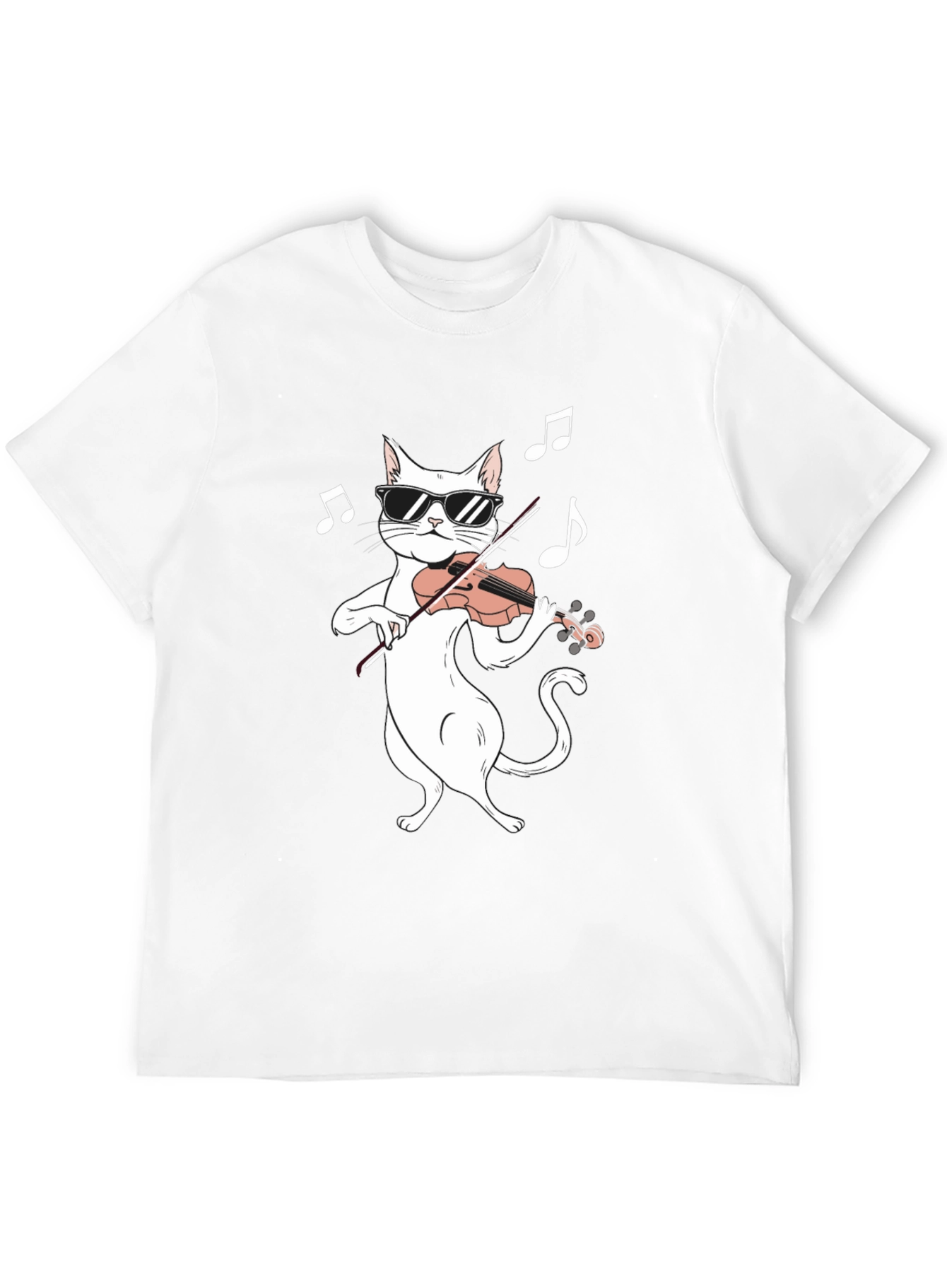 Cool Cat Violinist T-Shirt - Music Lover Tee