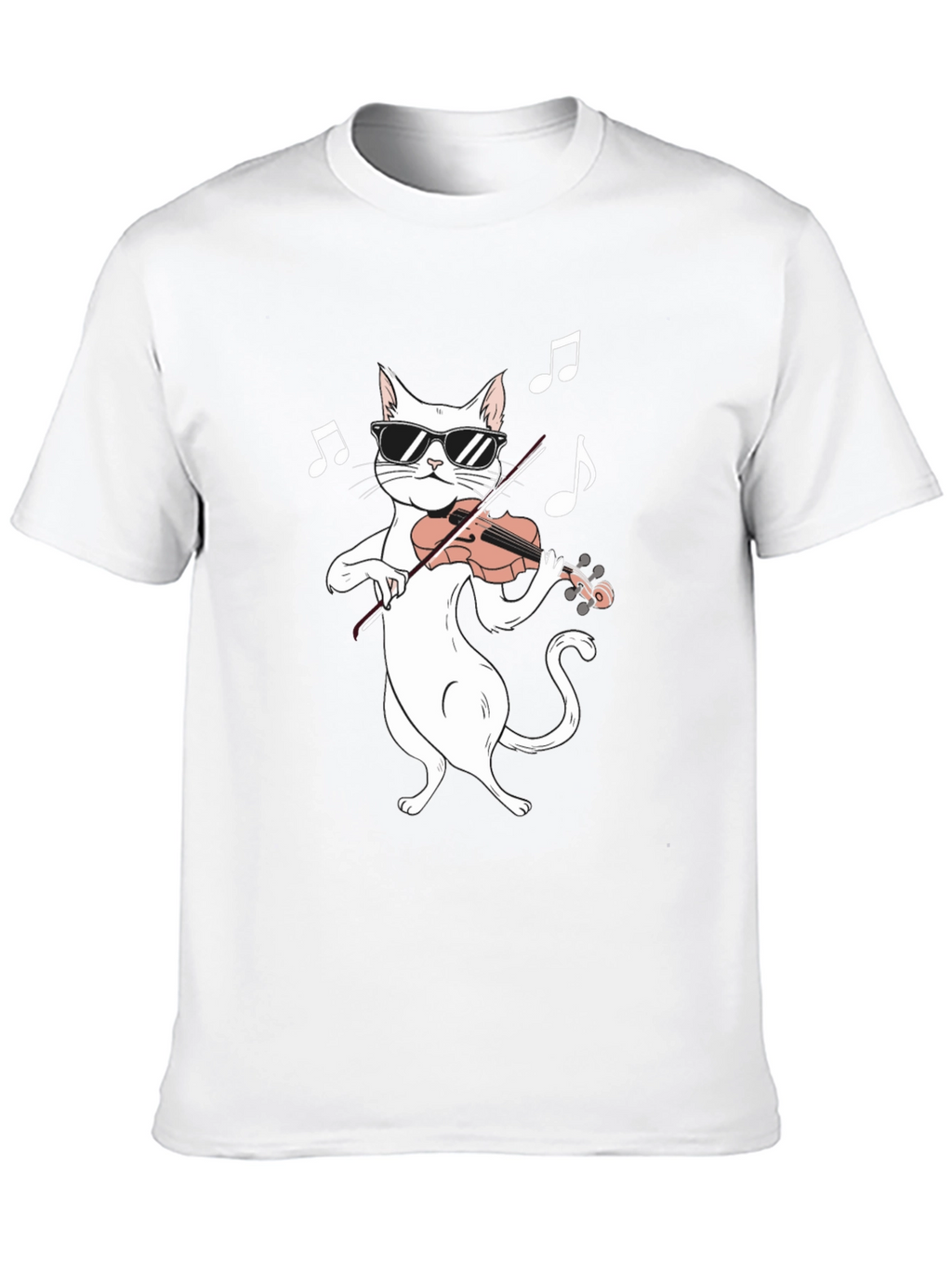 Cool Cat Violinist T-Shirt - Music Lover Tee