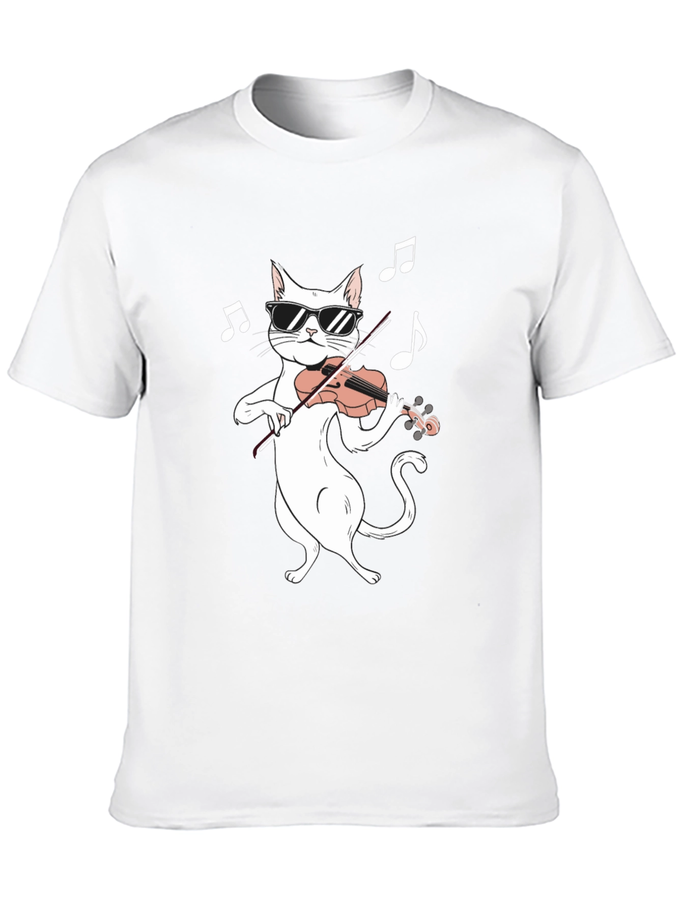 Cool Cat Violinist T-Shirt - Music Lover Tee