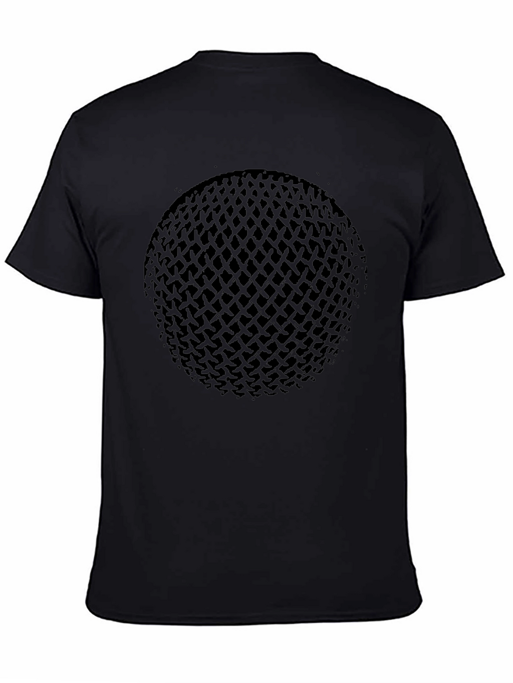 Mens Black Graphic Tee - Abstract Sphere Design