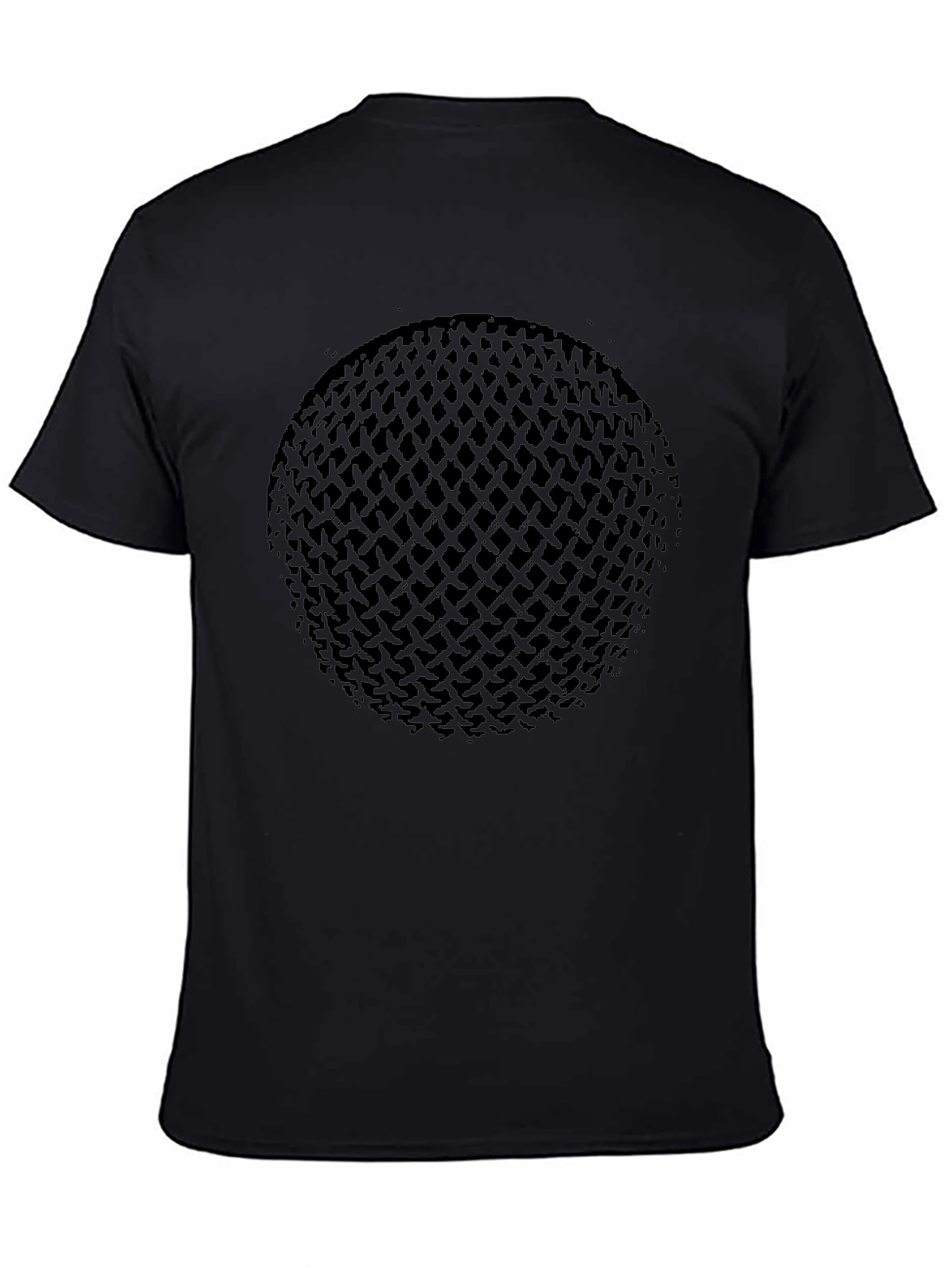 Mens Black Graphic Tee - Abstract Sphere Design