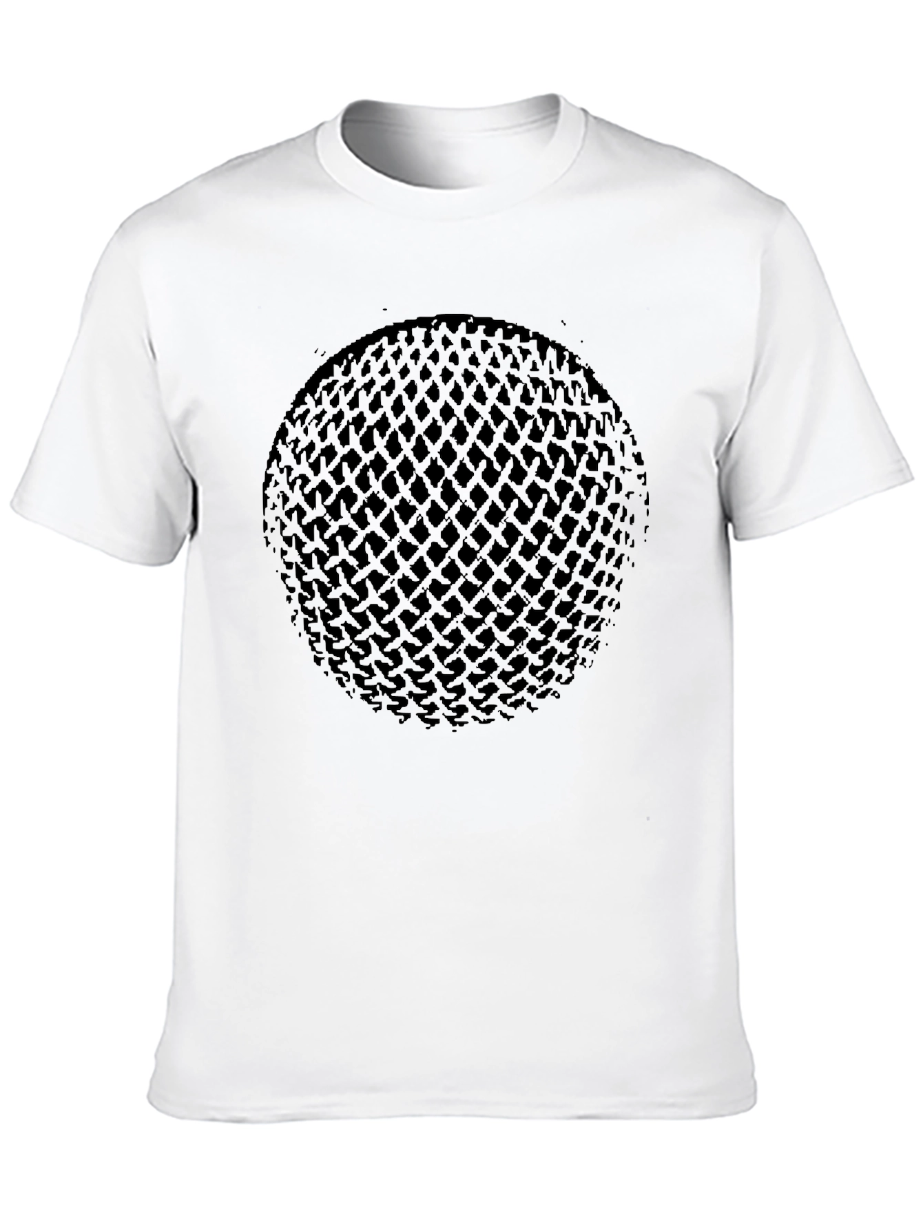 Mens Black Graphic Tee - Abstract Sphere Design
