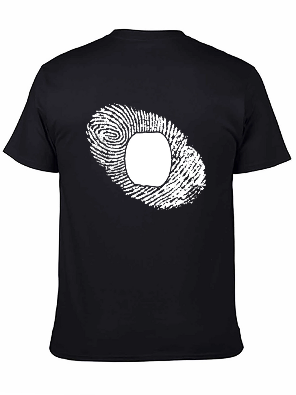 Unique Fingerprint Graphic Tee - Black Cotton Blend