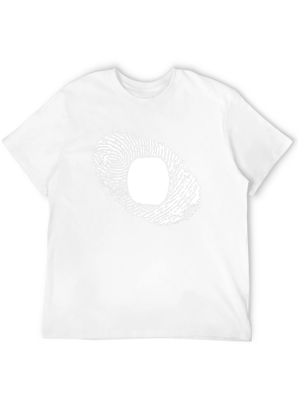 Unique Fingerprint Graphic Tee - Black Cotton Blend