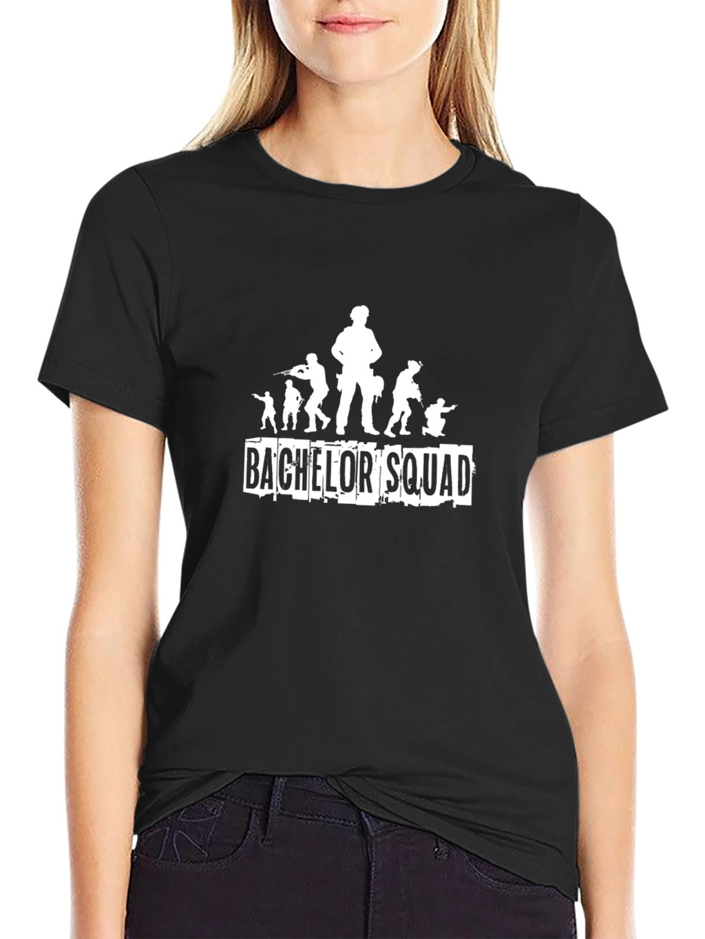 Bachelor Squad Graphic Print Tee - Black