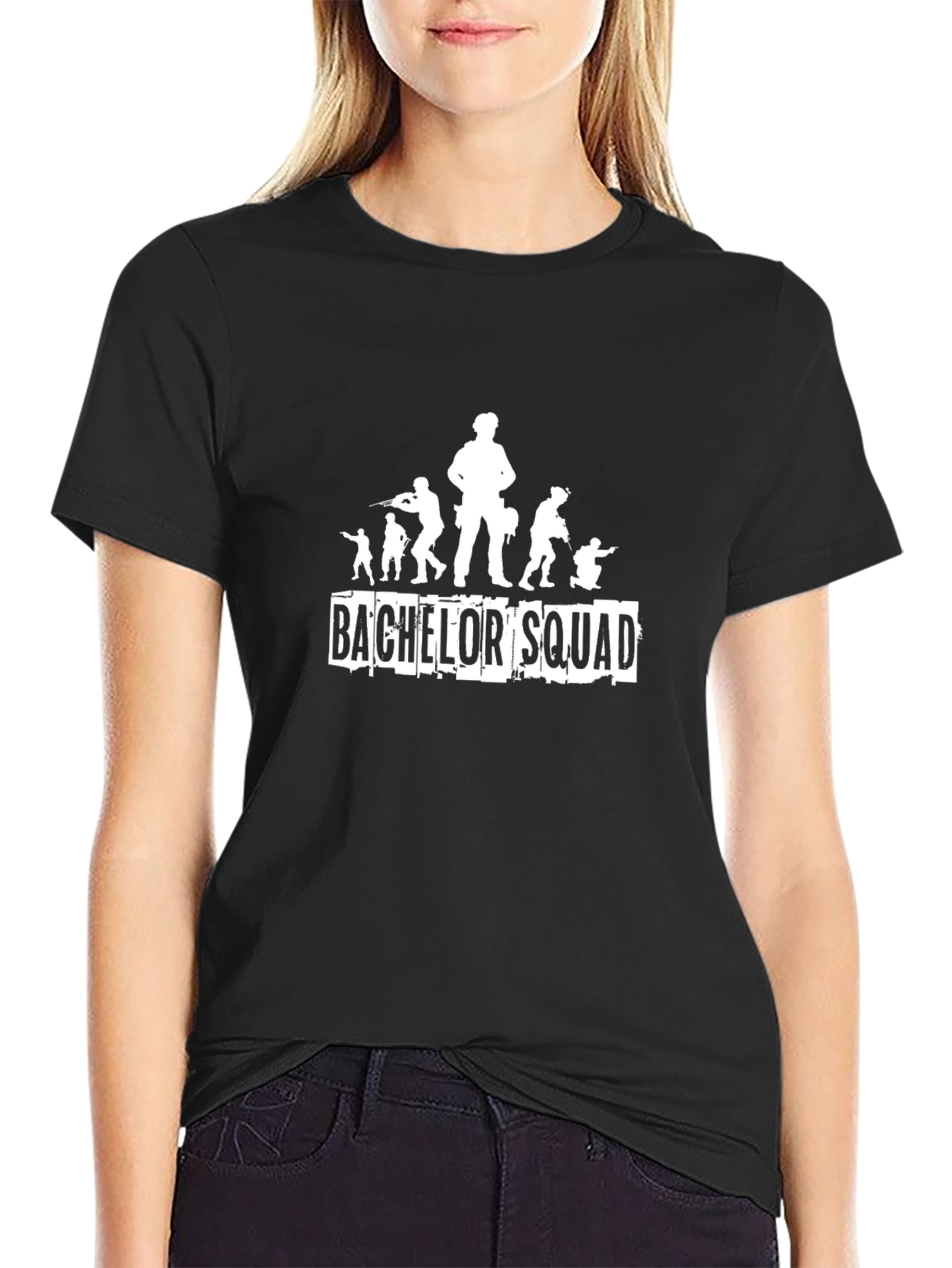 Bachelor Squad Graphic Print Tee - Black