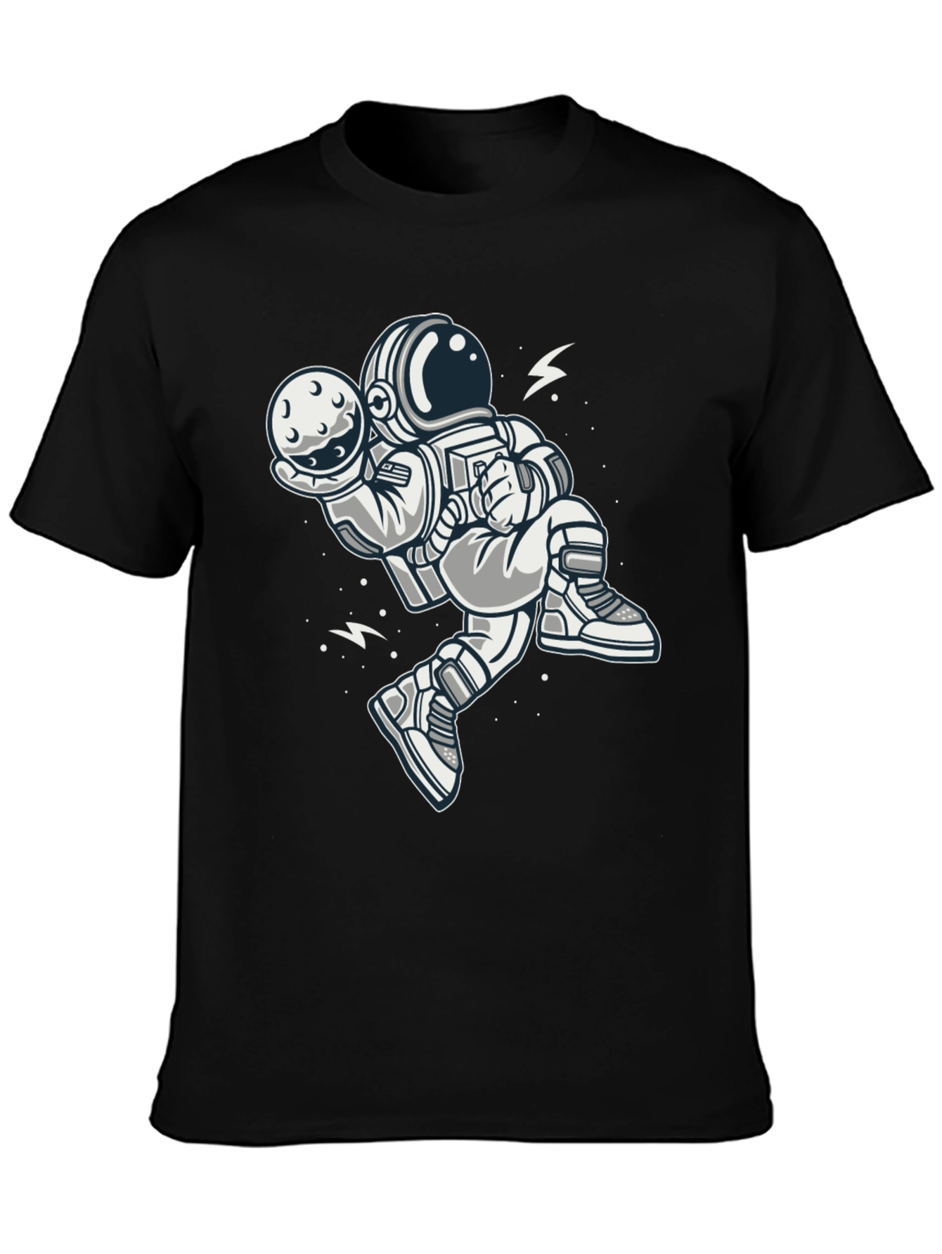 Astronaut Moon Graphic Tee - Black
