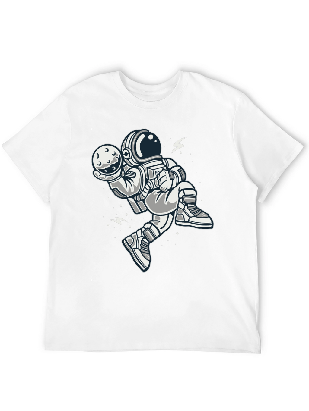 Astronaut Moon Graphic Tee - Black