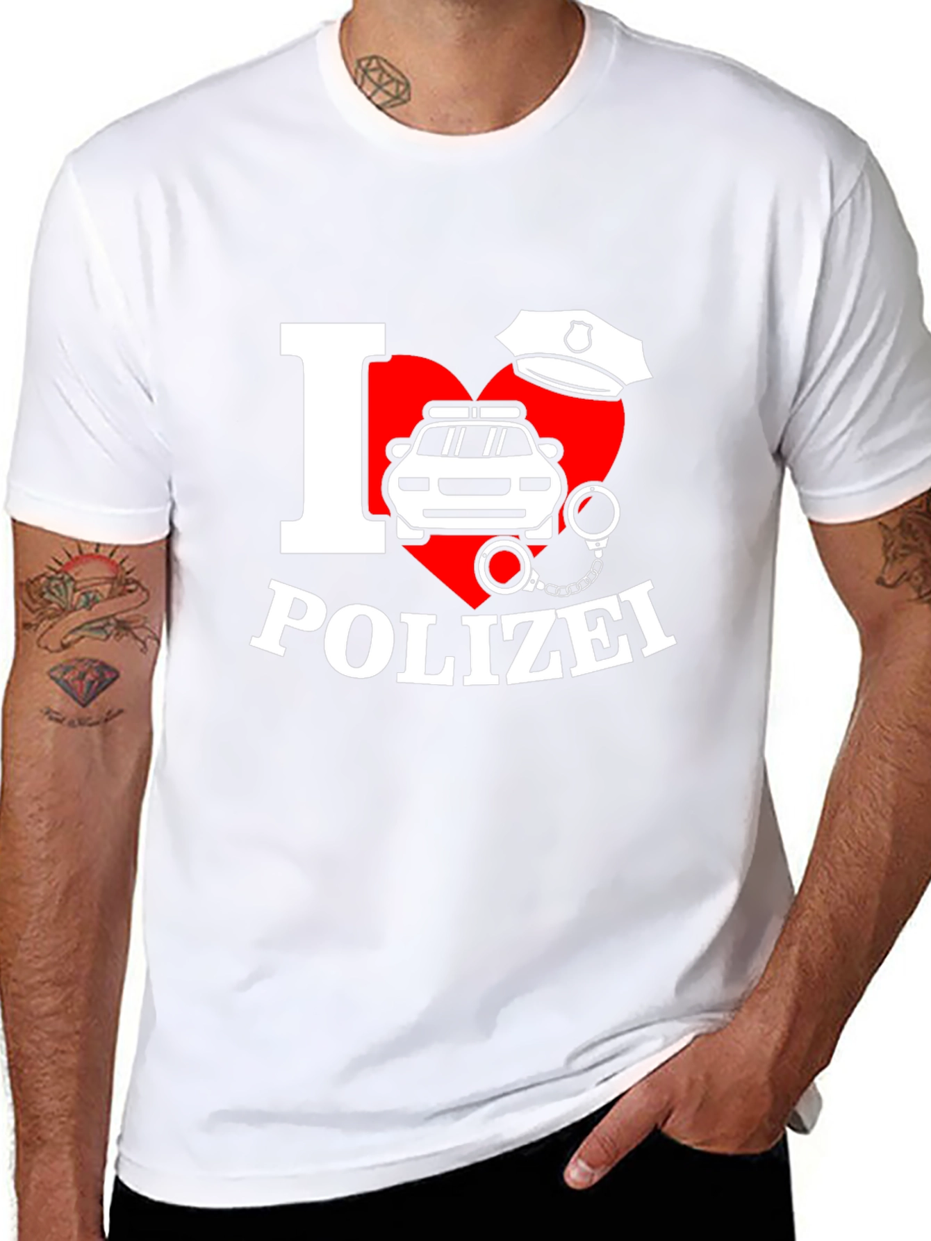 I Love Polizei T-Shirt German Police Design