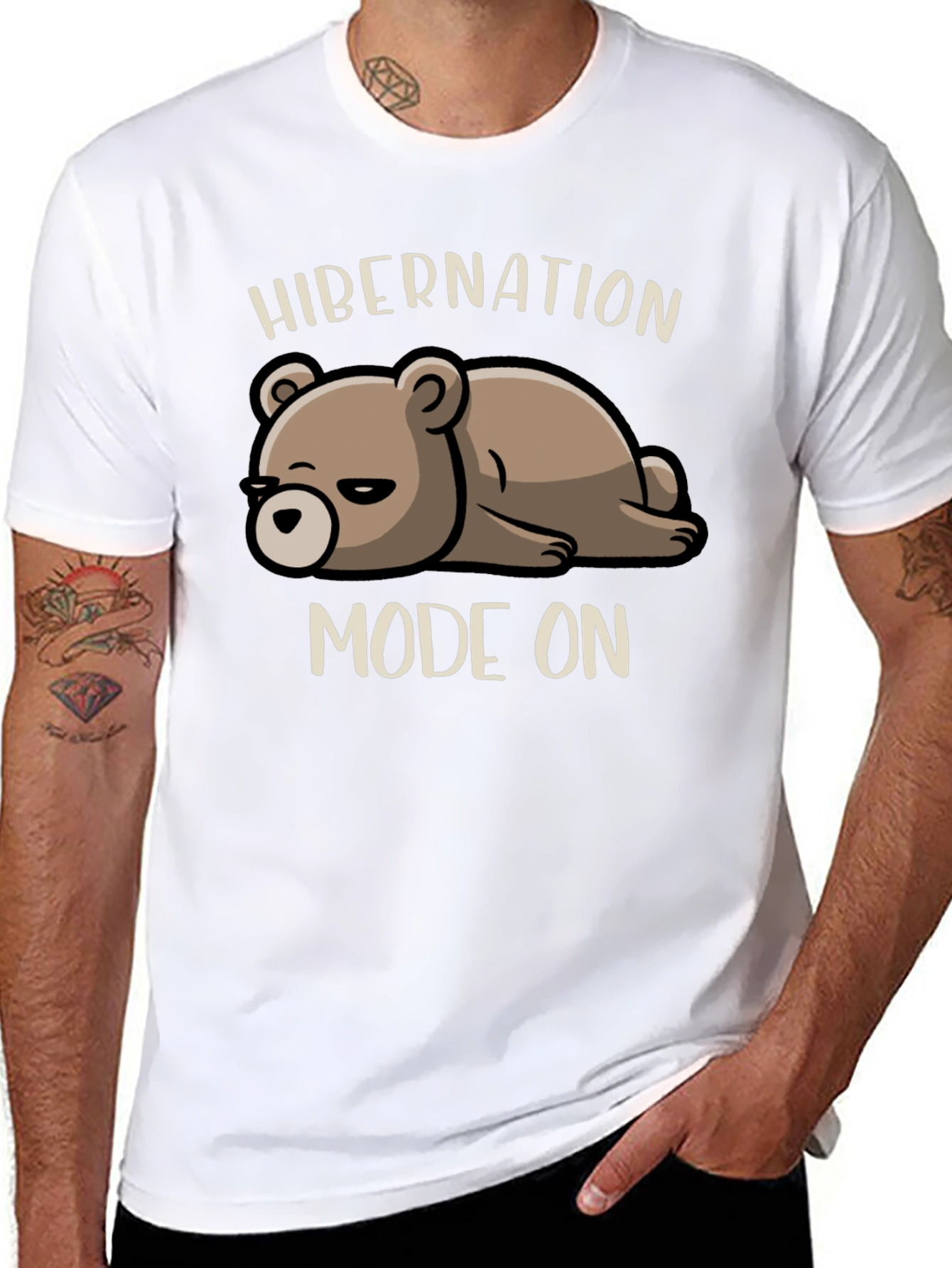Hibernation Mode On T-Shirt - Cute Bear Design