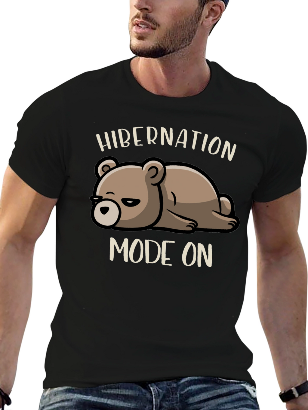 Hibernation Mode On T-Shirt - Cute Bear Design