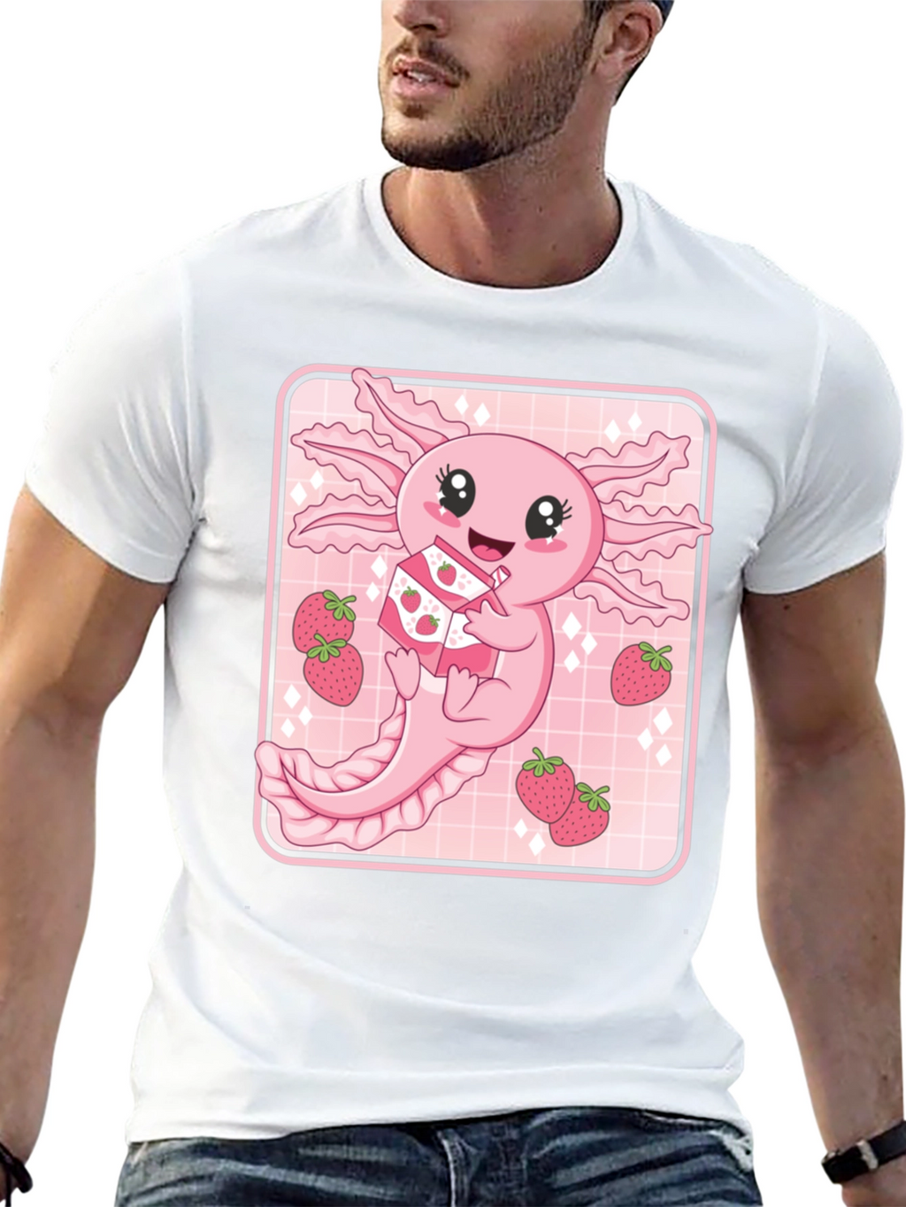 Axolotl Strawberry Milk T-Shirt