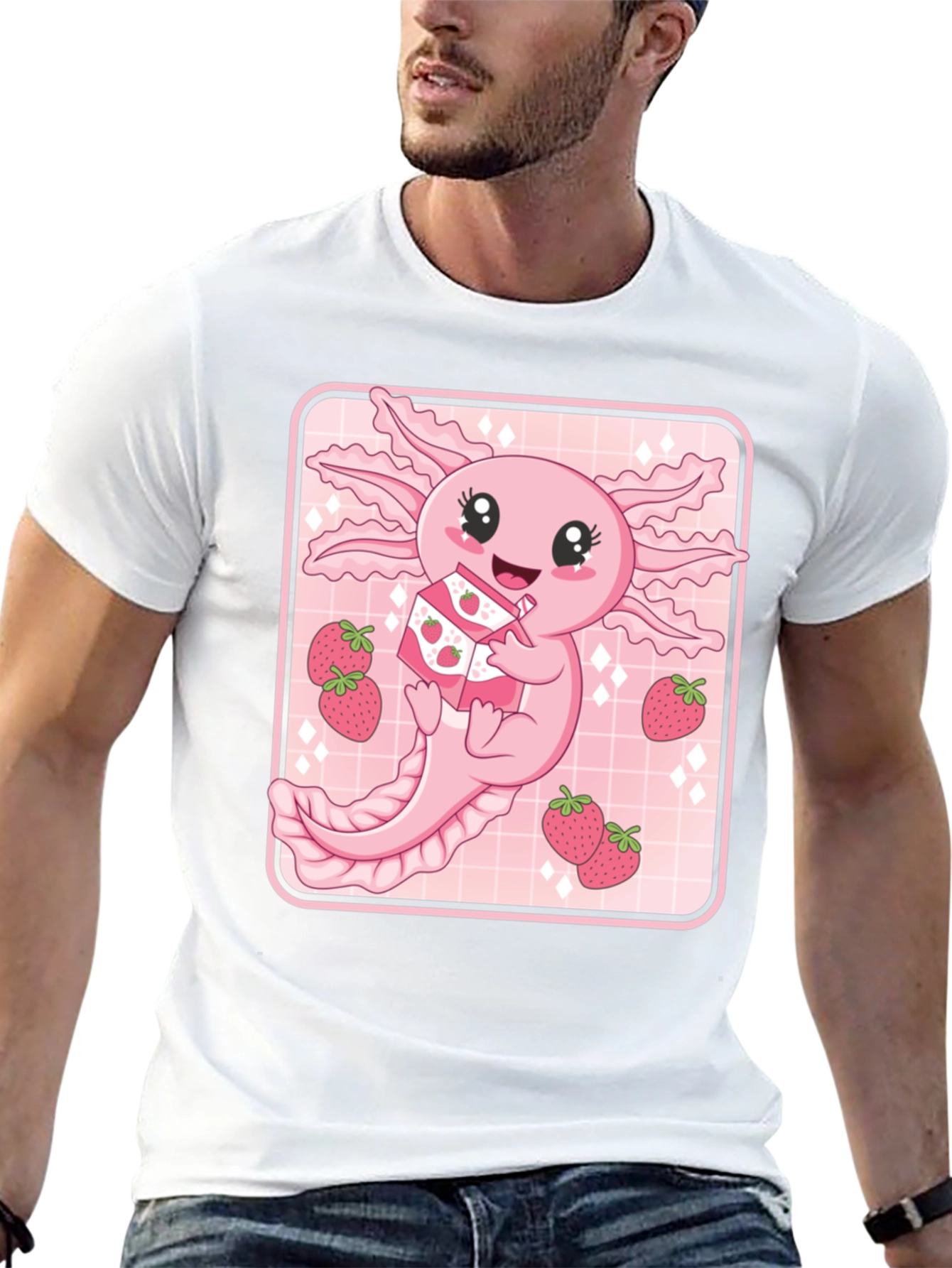 Axolotl Strawberry Milk T-Shirt