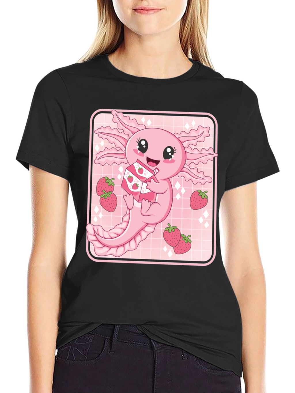 Axolotl Strawberry Milk T-Shirt