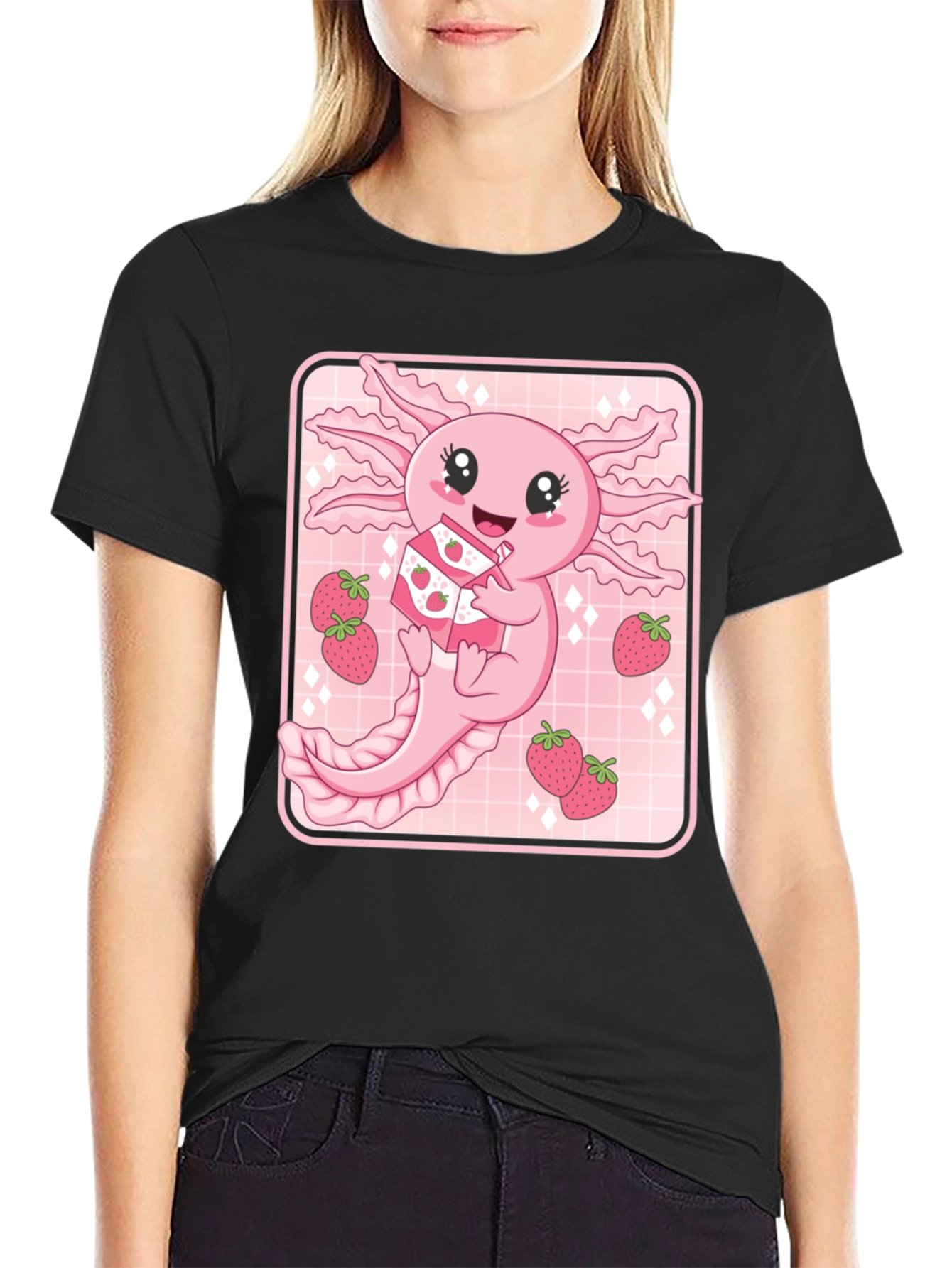 Axolotl Strawberry Milk T-Shirt