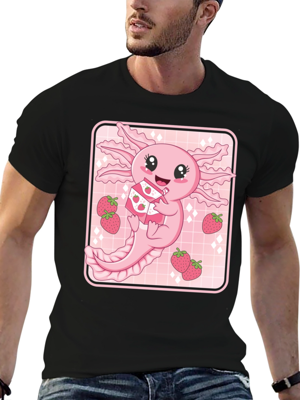 Axolotl Strawberry Milk T-Shirt