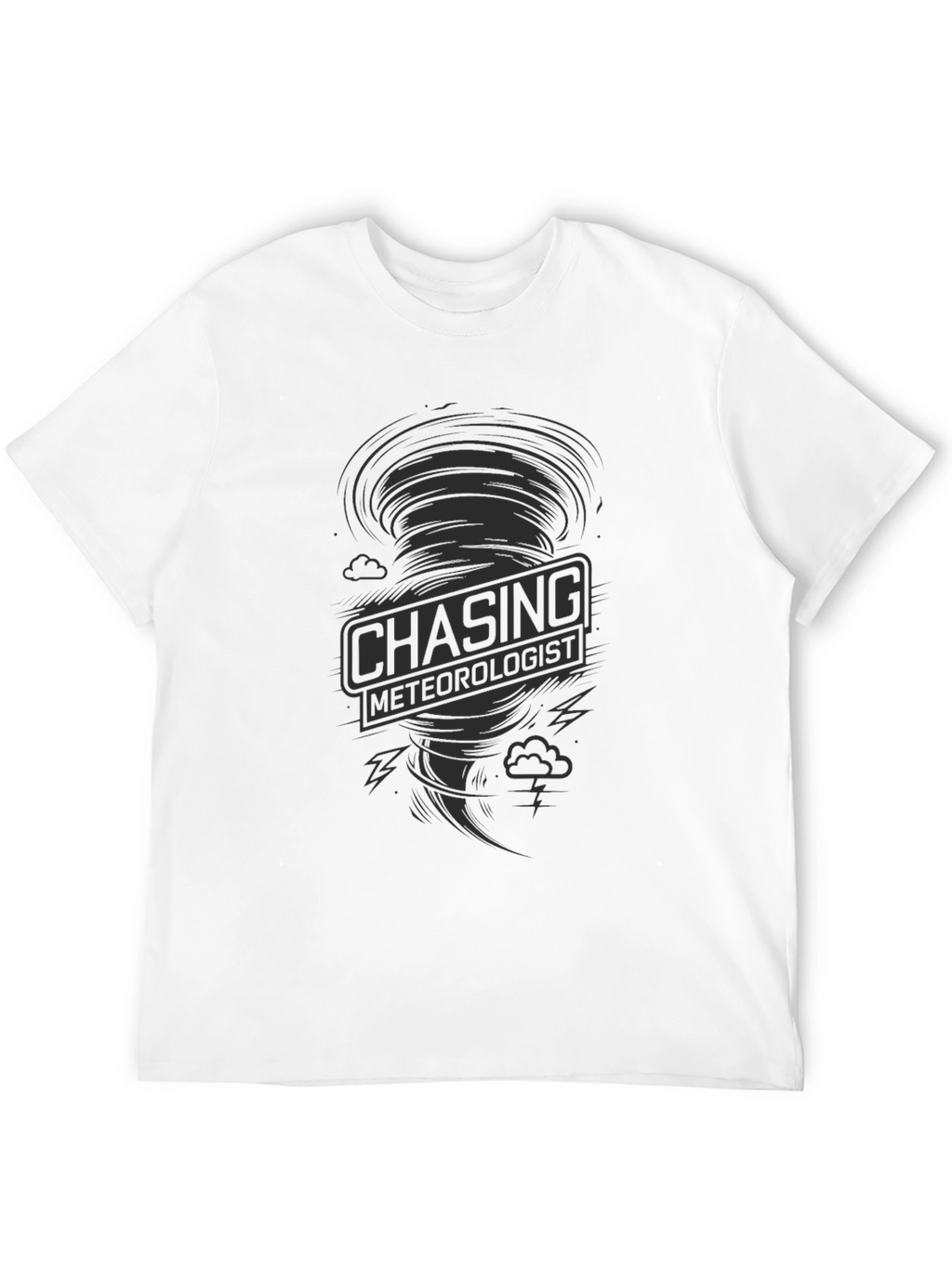 Chasing Meteorologist Black Graphic T-Shirt