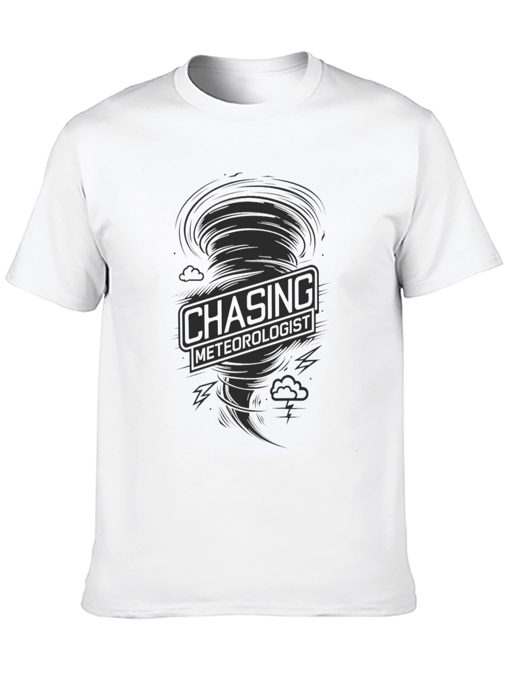 Chasing Meteorologist Black Graphic T-Shirt
