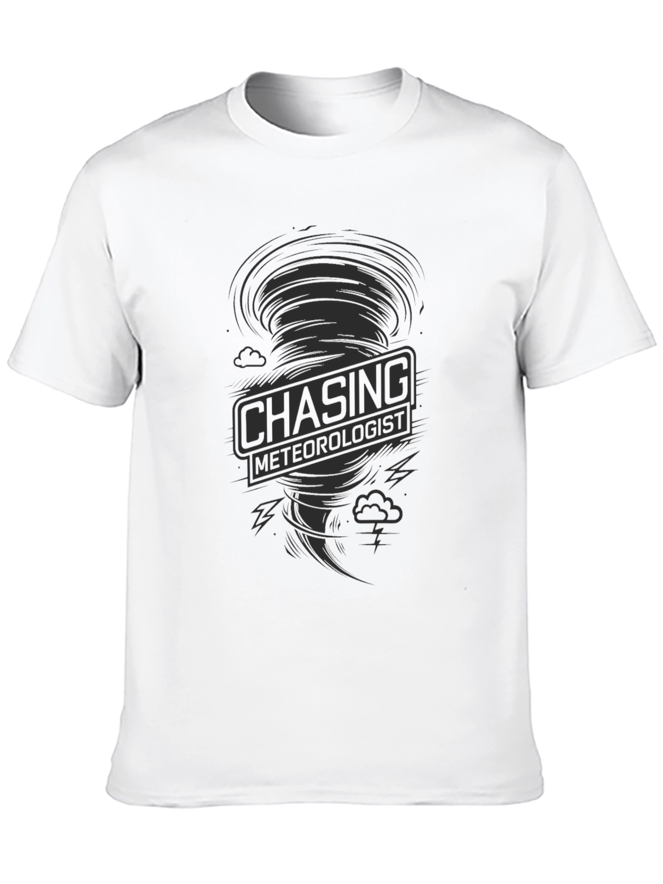 Chasing Meteorologist Black Graphic T-Shirt