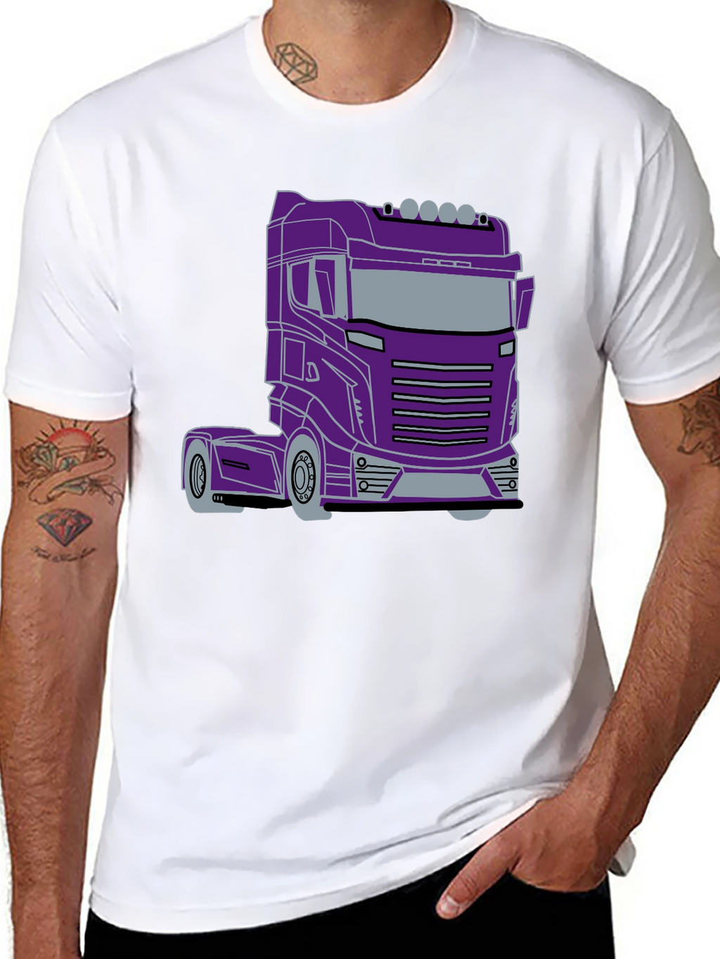 Truck Graphic Tee - Sleek Purple Rig