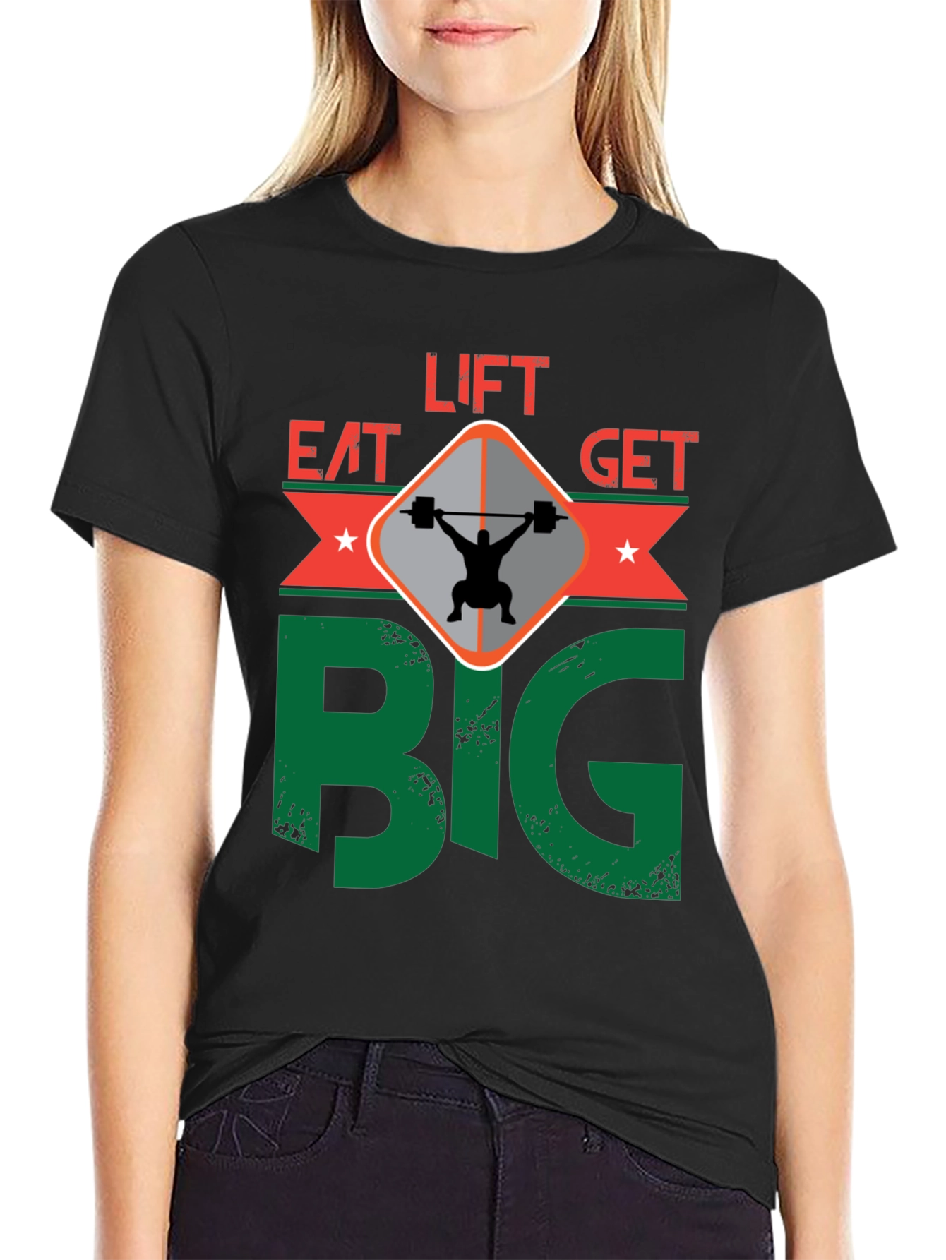 Eat Lift Get Big T-Shirt Gym Motivation