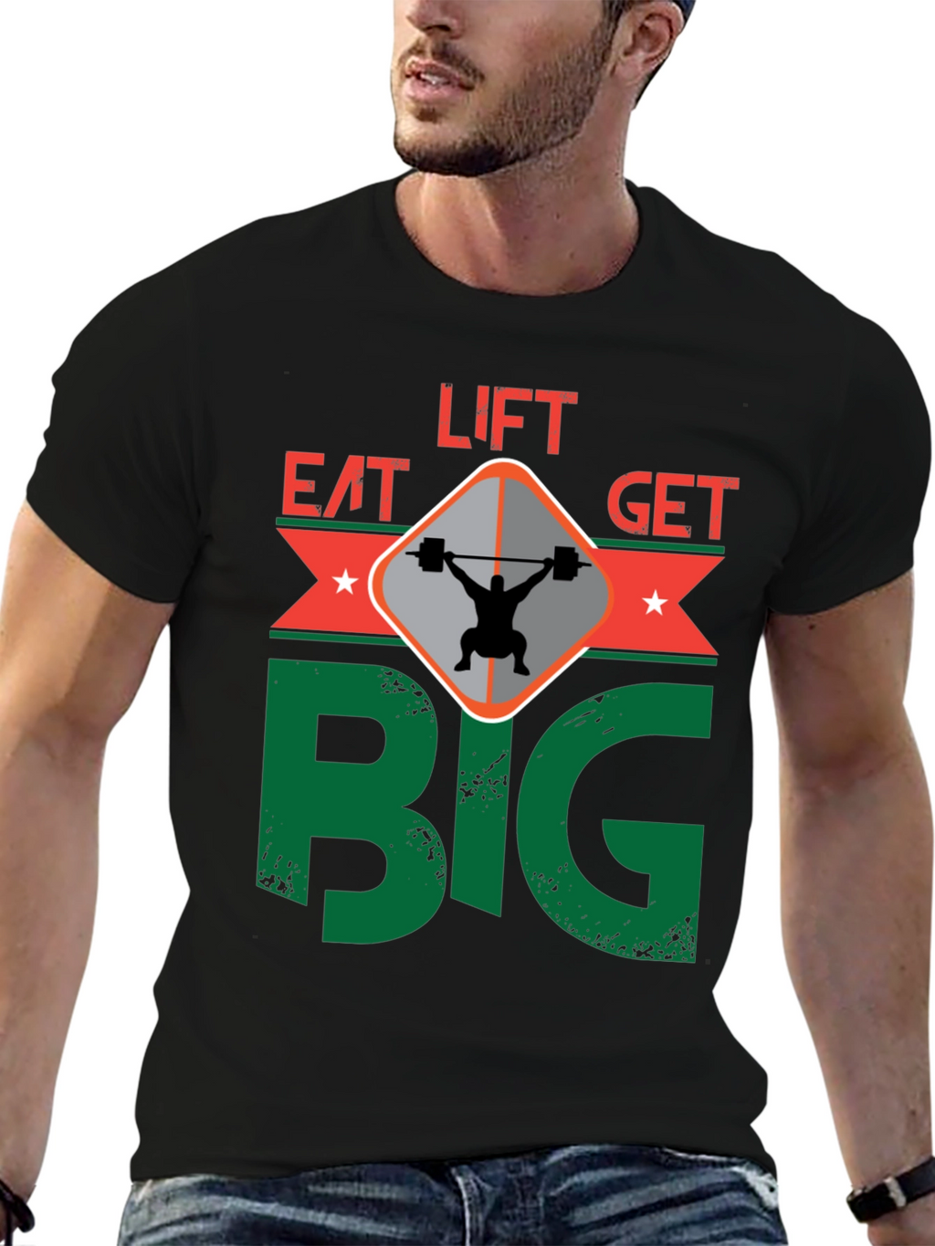 Eat Lift Get Big T-Shirt Gym Motivation