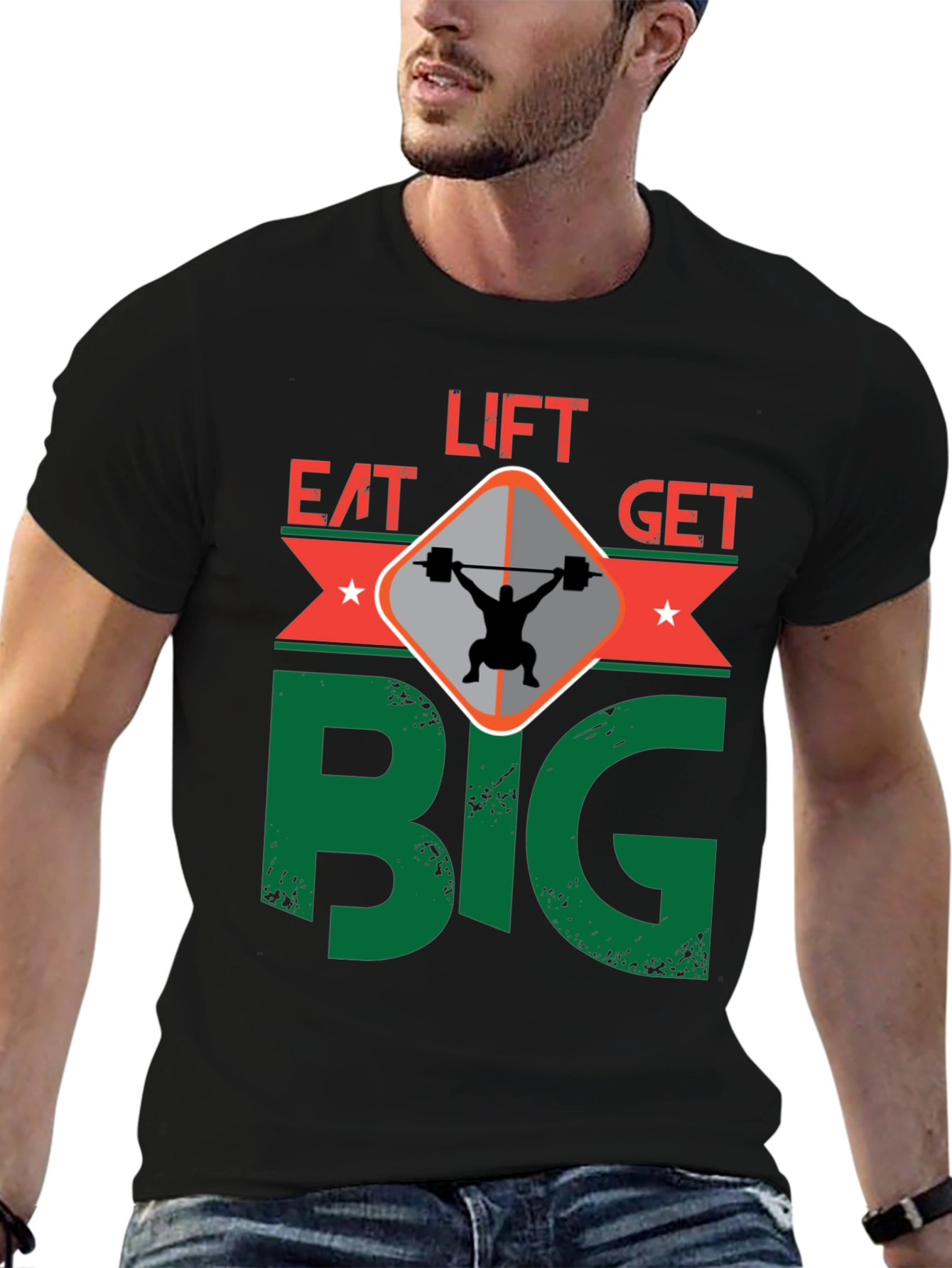Eat Lift Get Big T-Shirt Gym Motivation