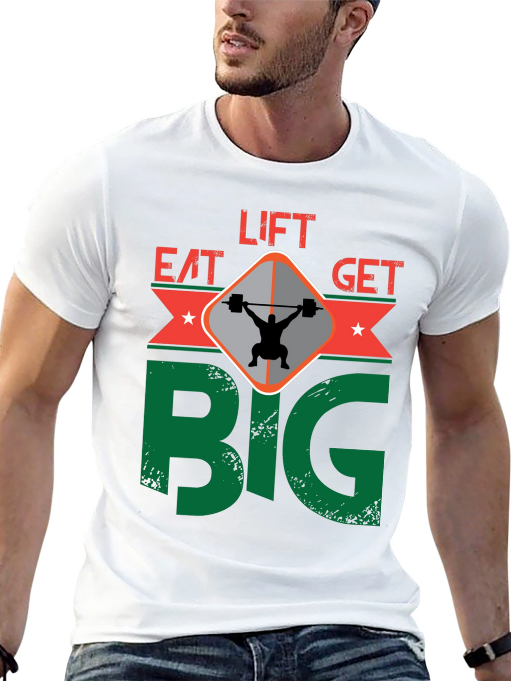 Eat Lift Get Big T-Shirt Gym Motivation