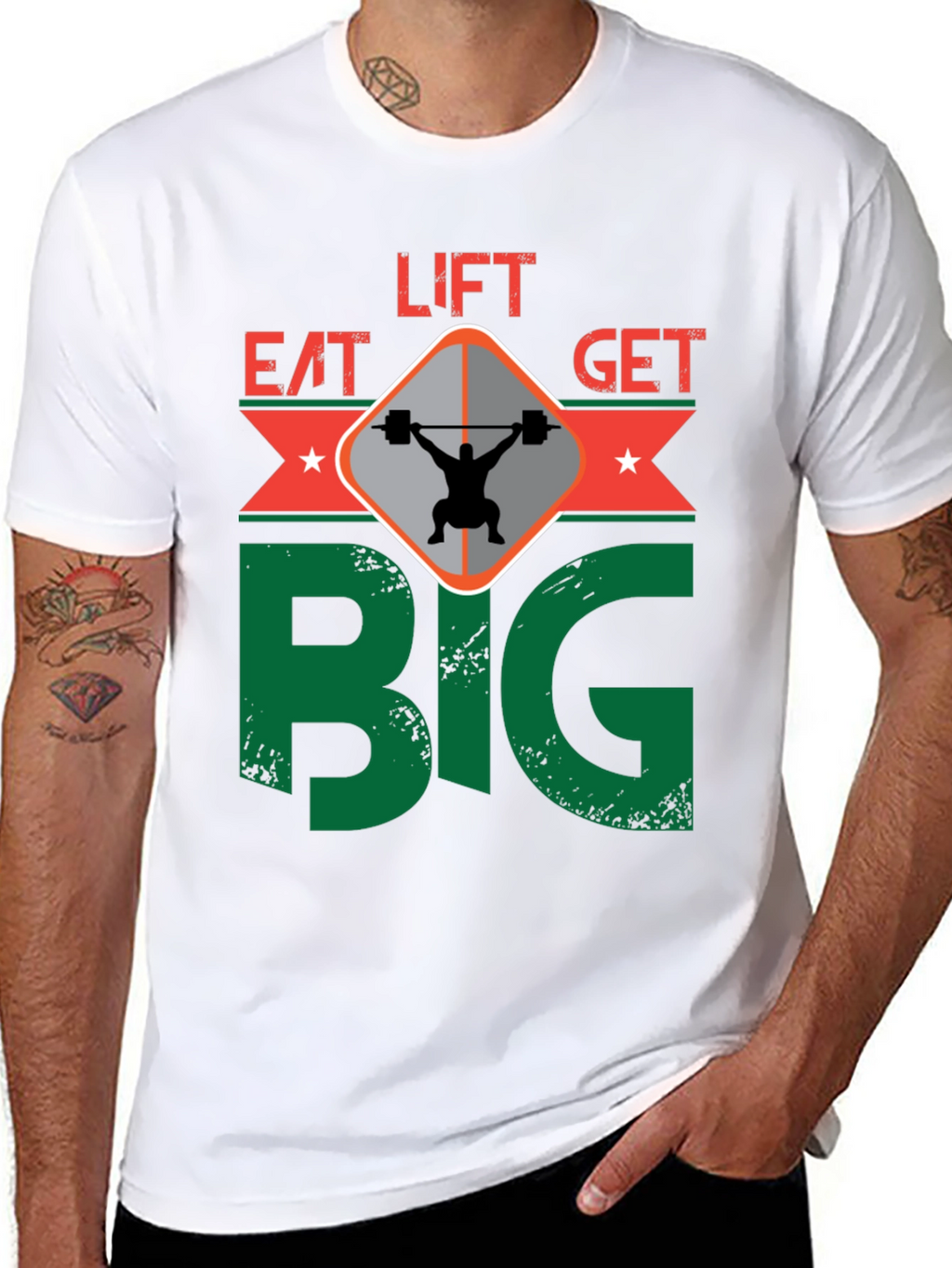 Eat Lift Get Big T-Shirt Gym Motivation