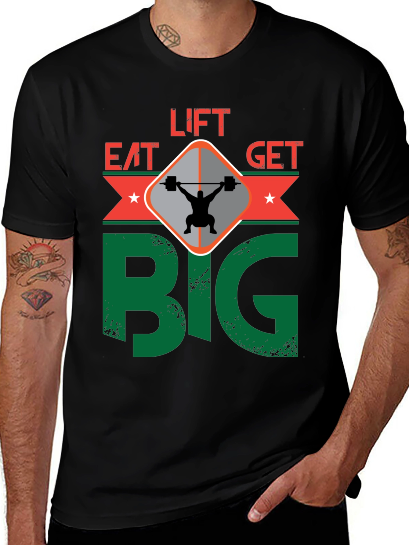 Eat Lift Get Big T-Shirt Gym Motivation