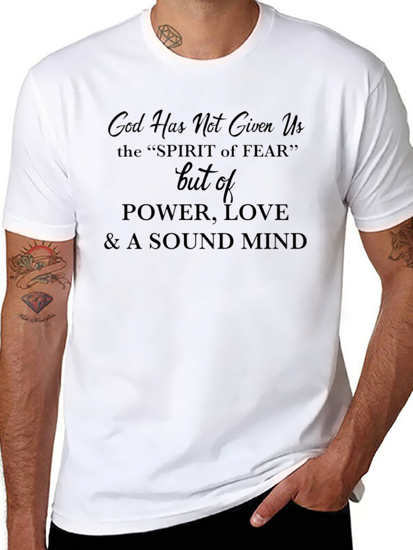 Faith-Based Graphic Tee: Power Love Sound Mind