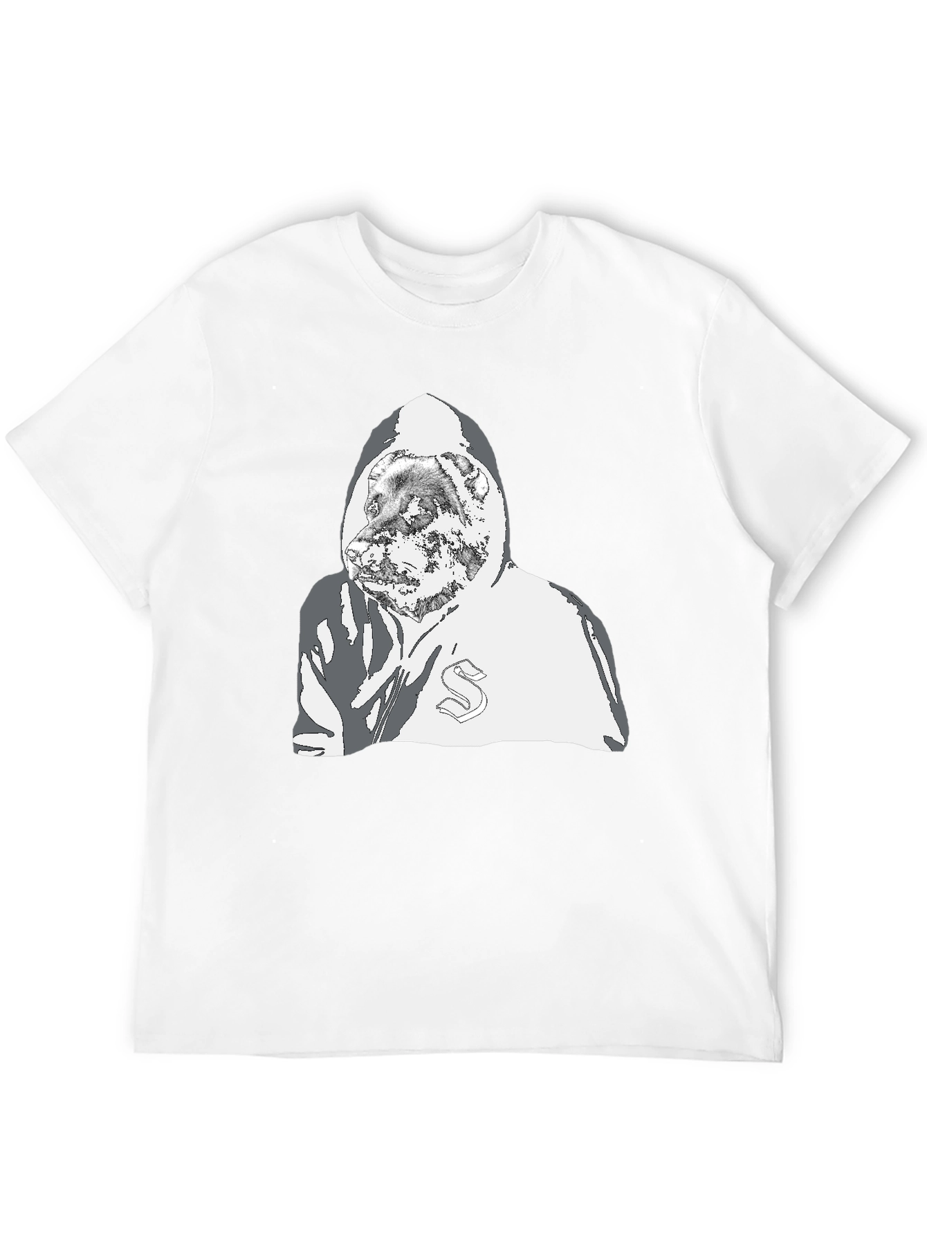 Hoodie Wearing Dog Graphic T-Shirt