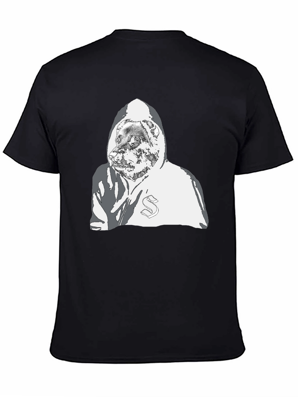 Hoodie Wearing Dog Graphic T-Shirt