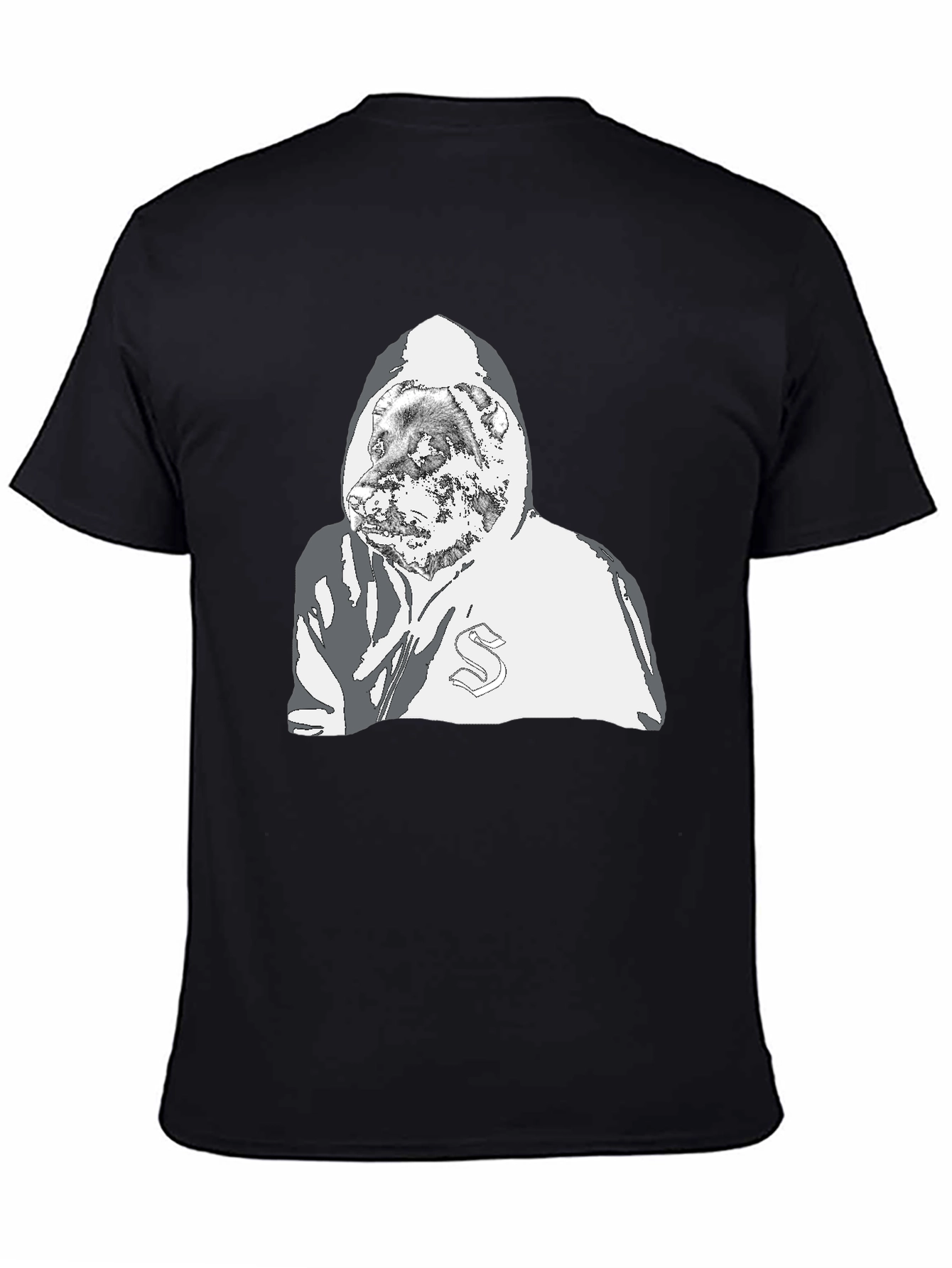 Hoodie Wearing Dog Graphic T-Shirt