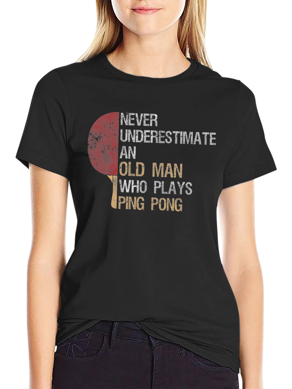 Never Underestimate Old Man Ping Pong T-Shirt