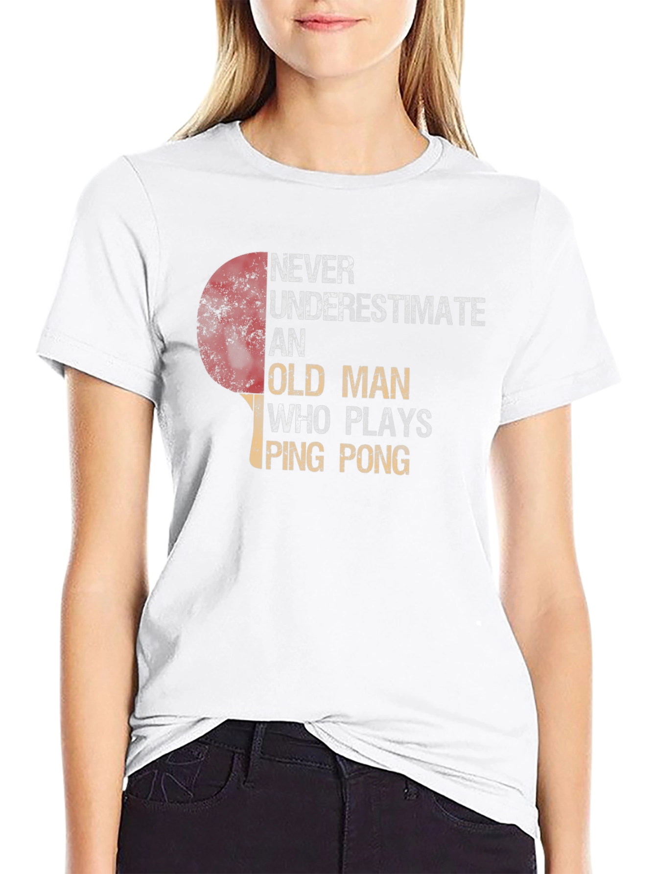 Never Underestimate Old Man Ping Pong T-Shirt