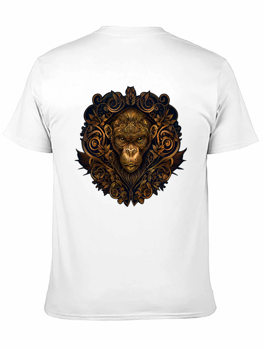 Ornate Monkey Graphic Black T-Shirt