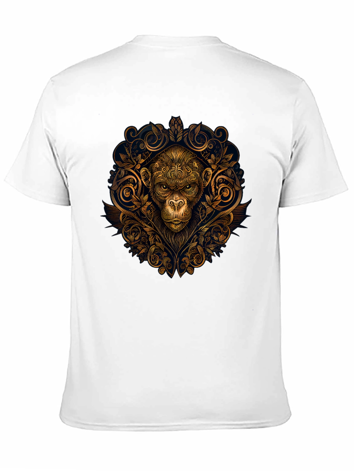 Ornate Monkey Graphic Black T-Shirt