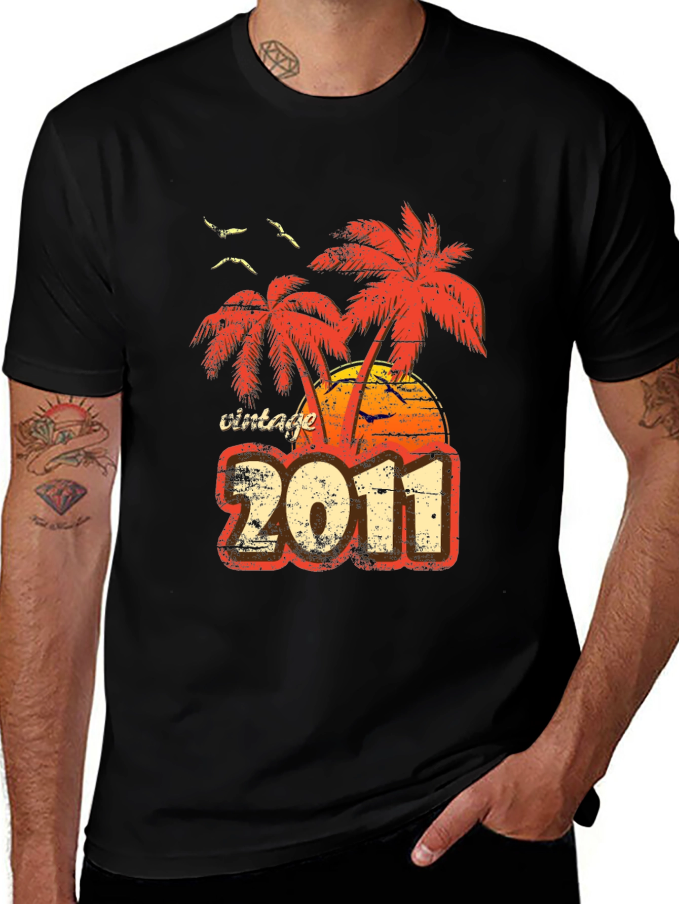 Vintage 2011 Palm Tree Graphic Tee