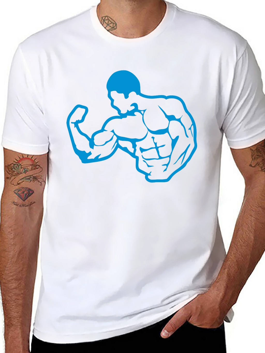Muscle Man Graphic T-Shirt - Black