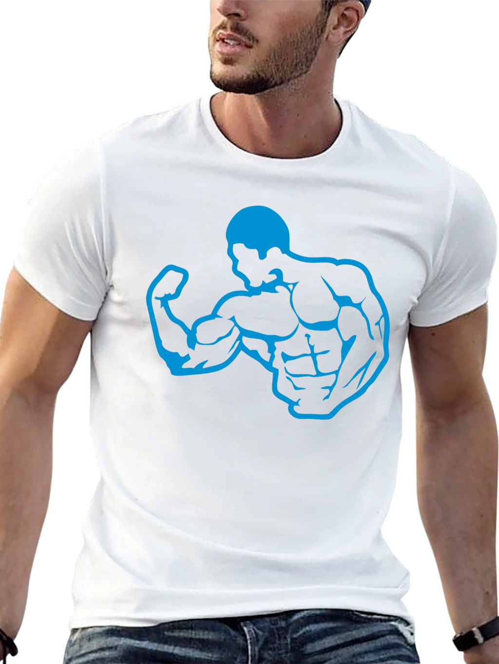 Muscle Man Graphic T-Shirt - Black