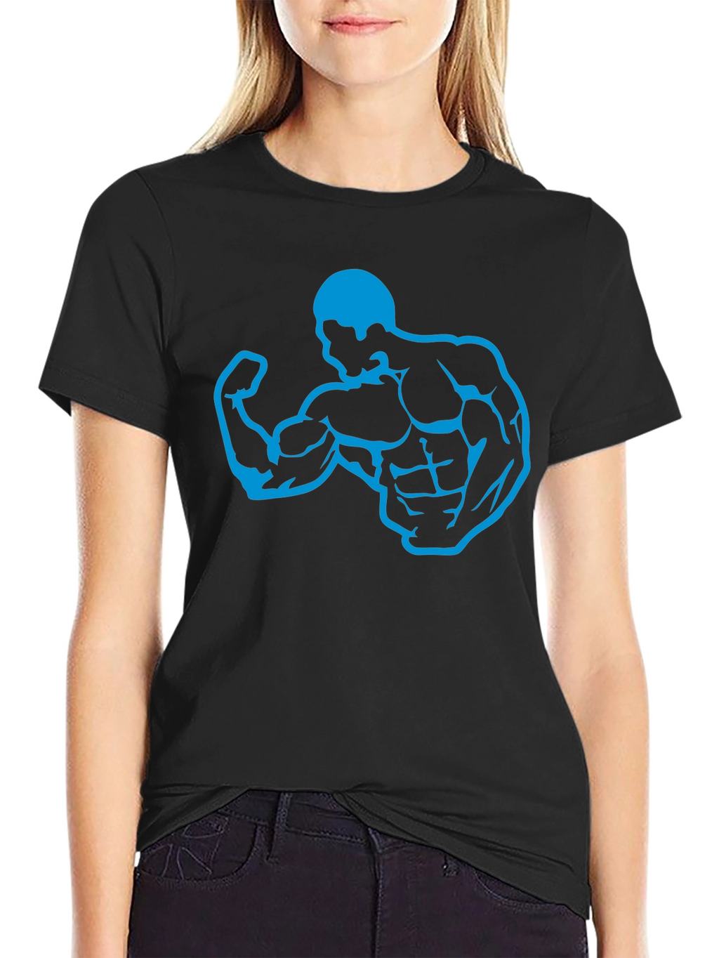 Muscle Man Graphic T-Shirt - Black
