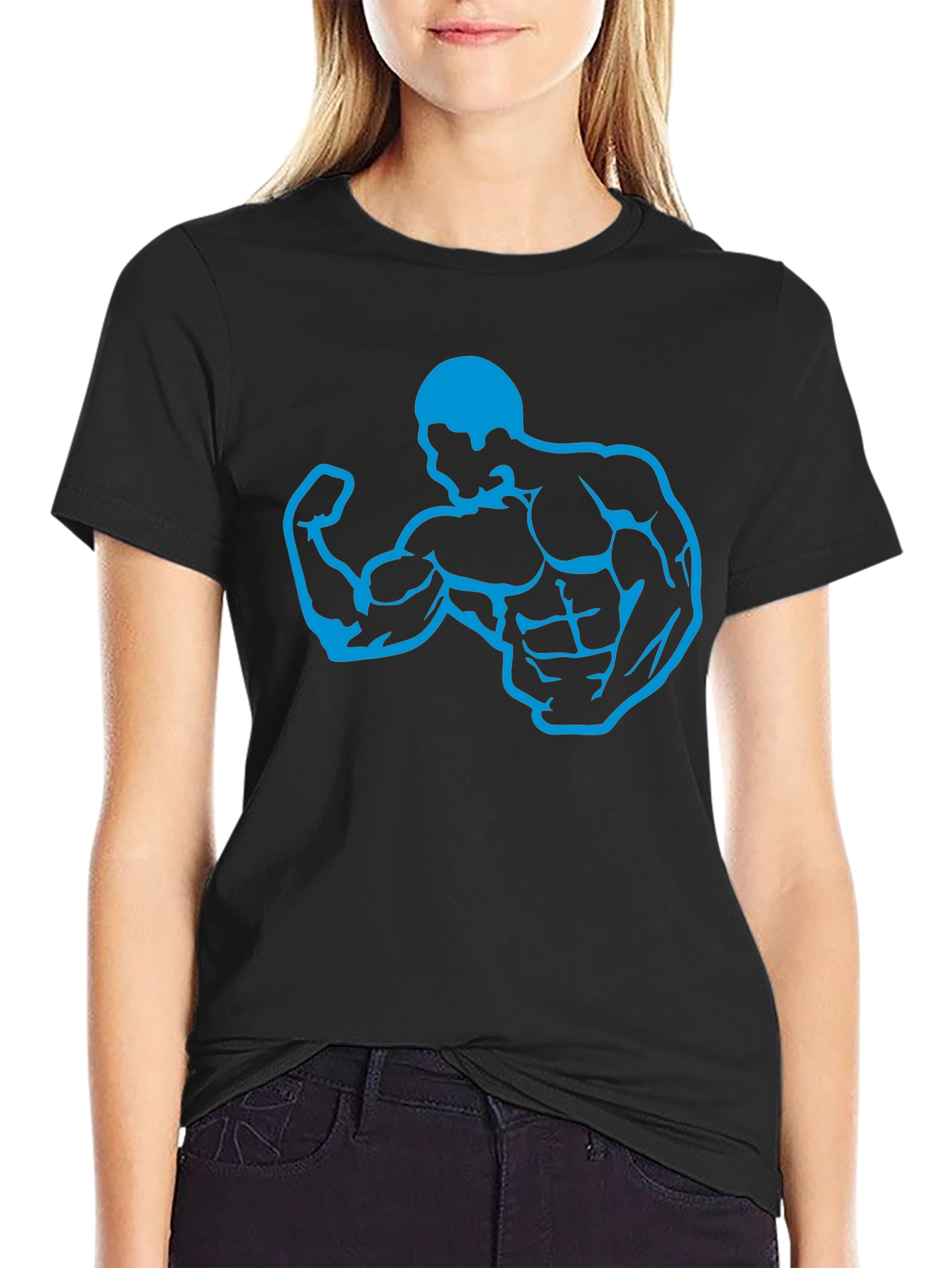Muscle Man Graphic T-Shirt - Black