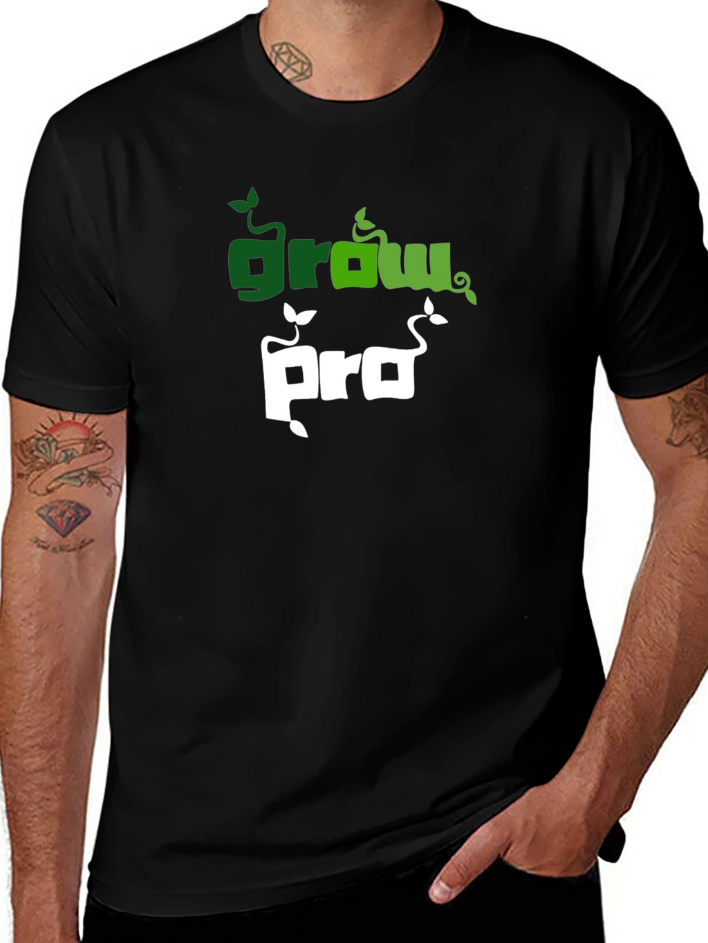 Grow Pro Black T-Shirt: Stylish & Comfy