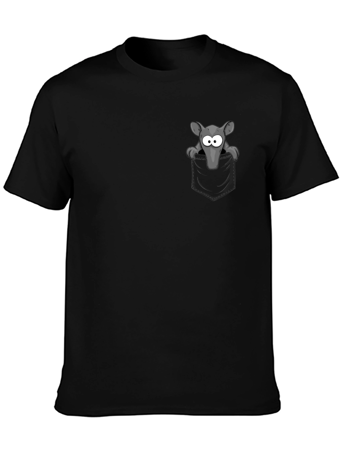 Pocket Rat Graphic Tee - Black Cotton T-Shirt