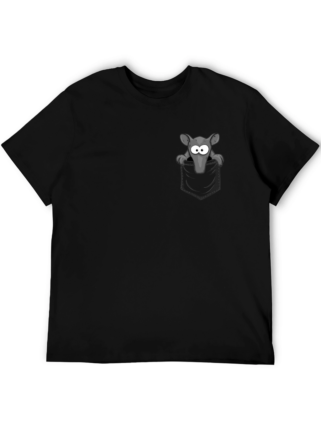 Pocket Rat Graphic Tee - Black Cotton T-Shirt