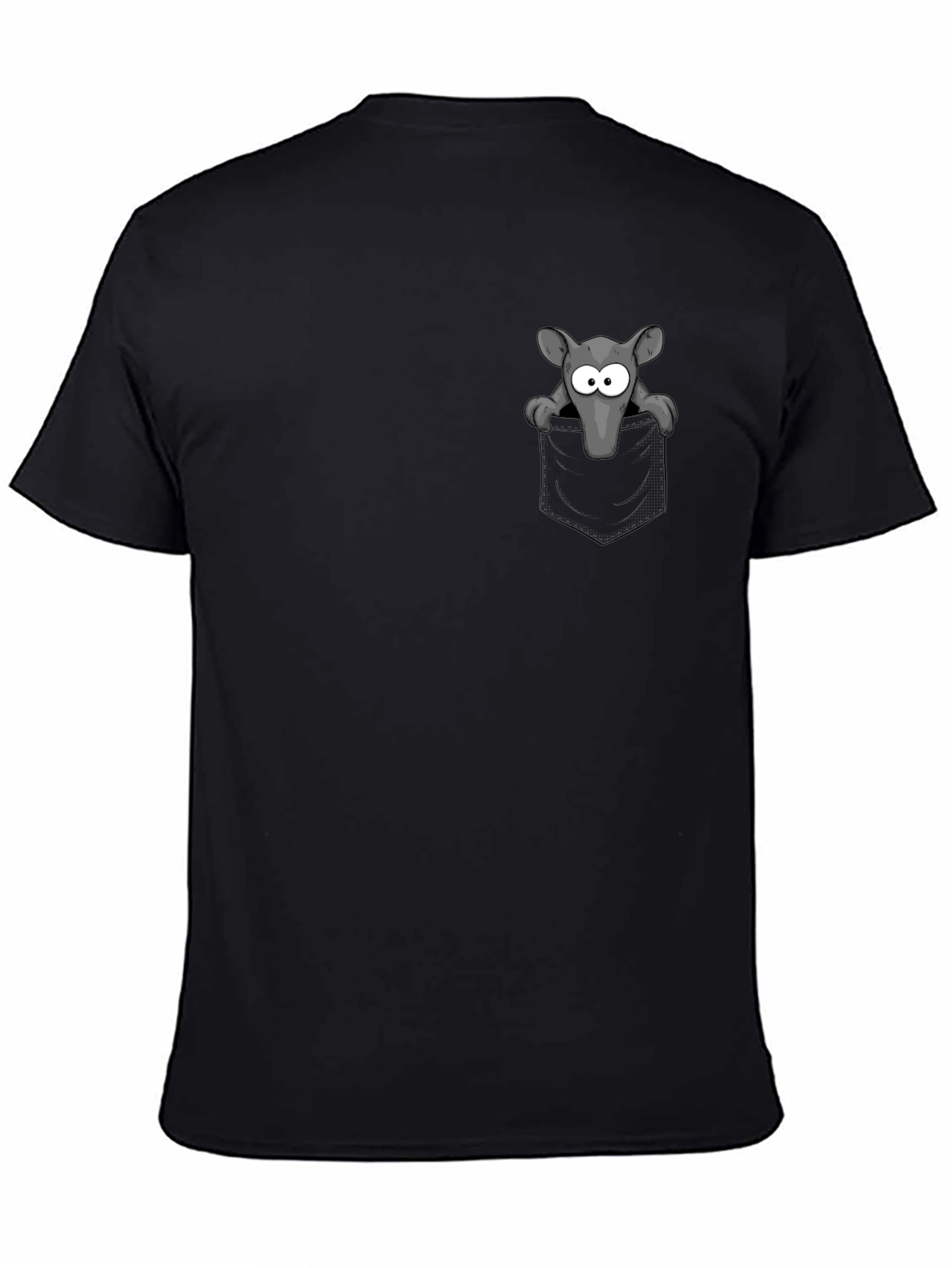 Pocket Rat Graphic Tee - Black Cotton T-Shirt